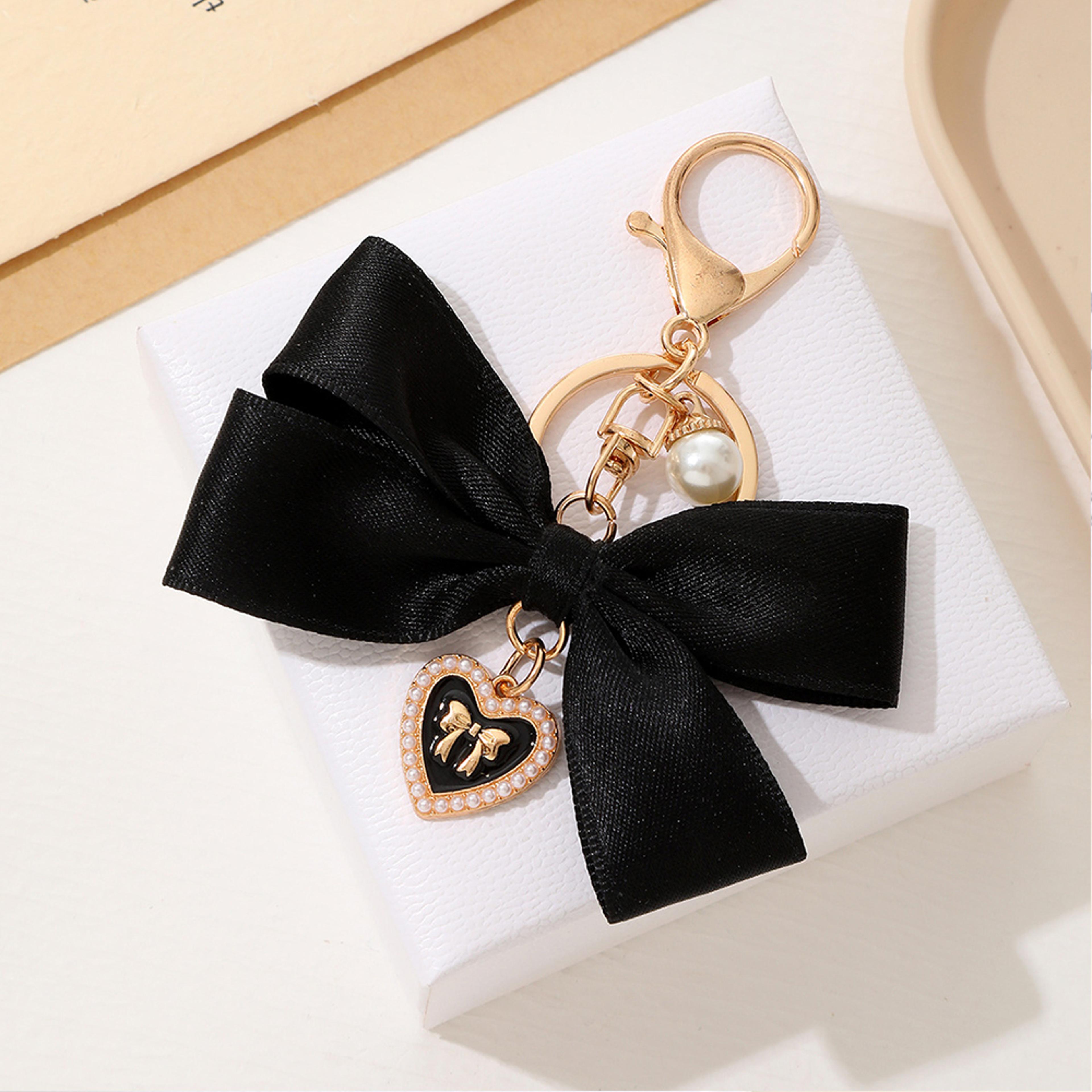 Elegant Pearl Ribbon Keychain For Women Bag Charm  Accessories 8