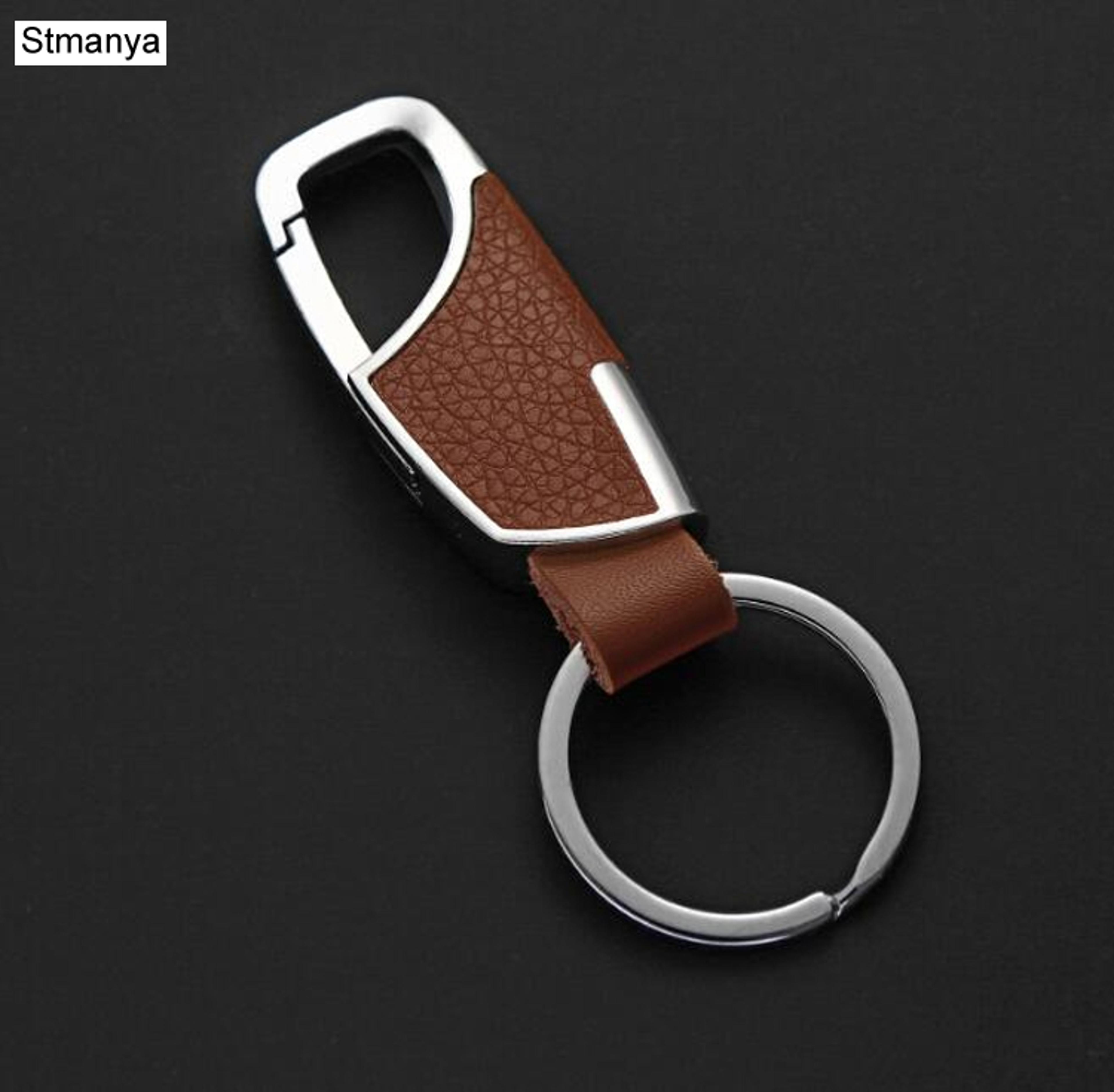Premium Leather Metal Keychain For Men  Women Stylish Waist Key Ring 3
