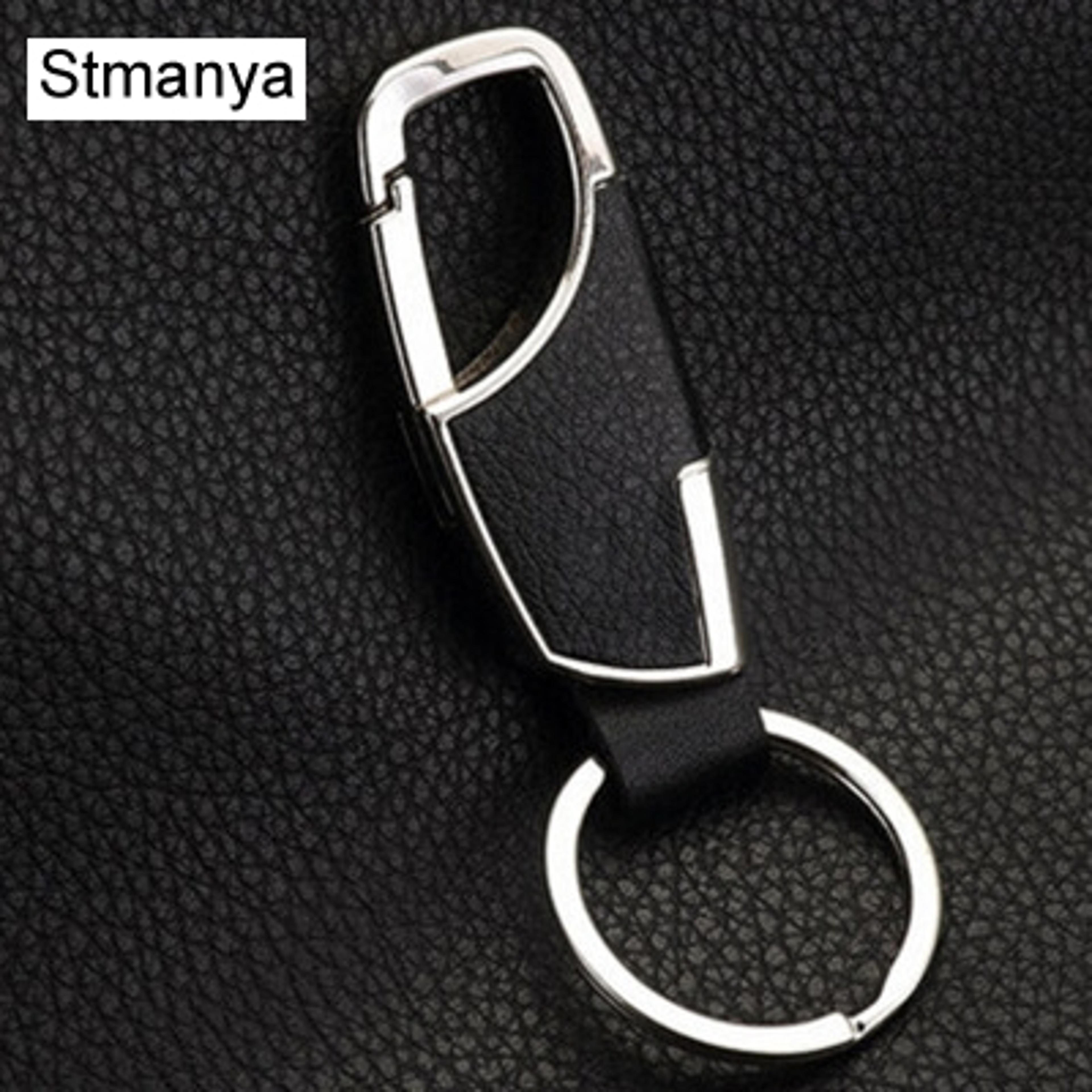 Premium Leather Metal Keychain For Men  Women Stylish Waist Key Ring 4