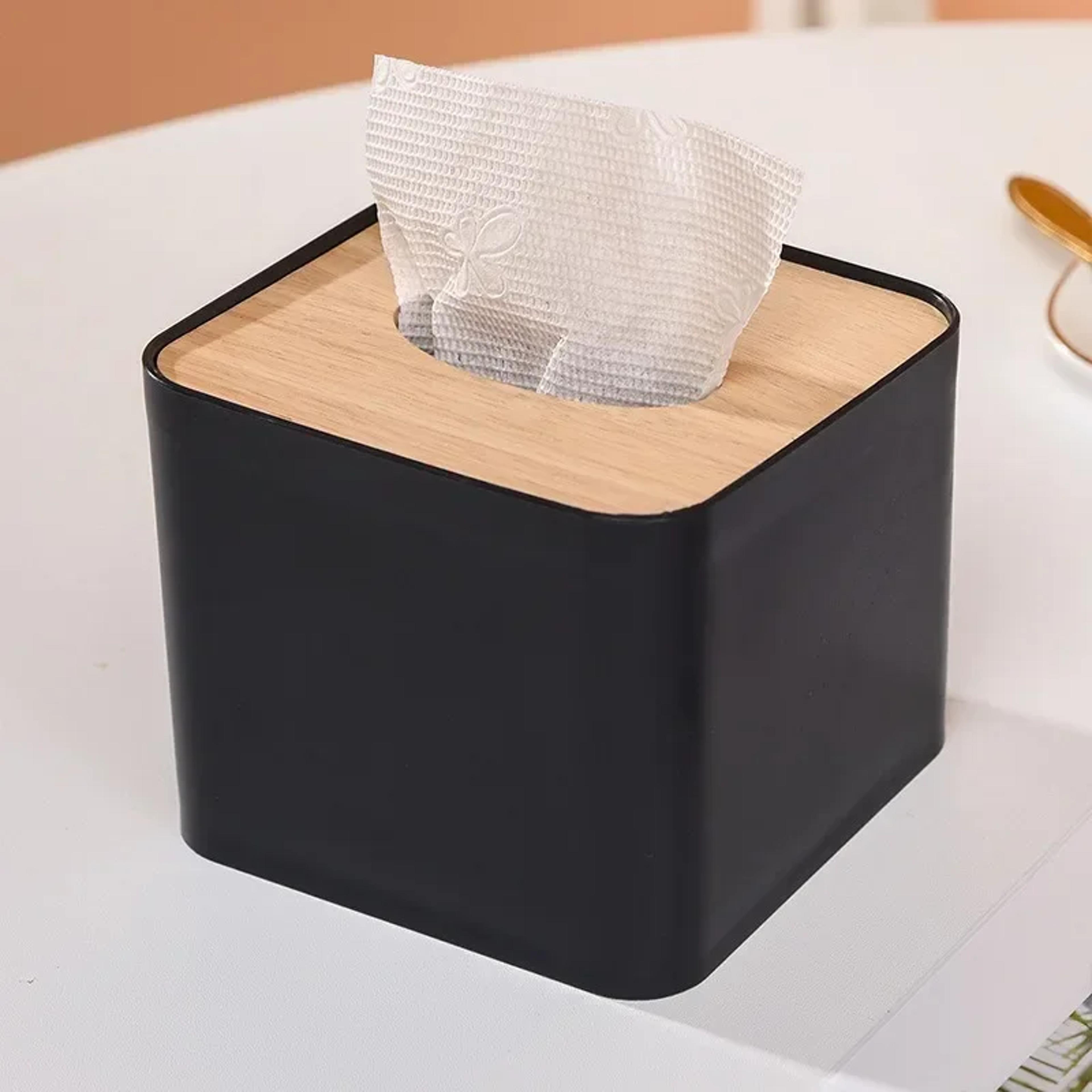 Premium Solid Wood  Bamboo Tissue Box Cover Elegant Wooden Tissue Box Holder For Napkins  Paper 6