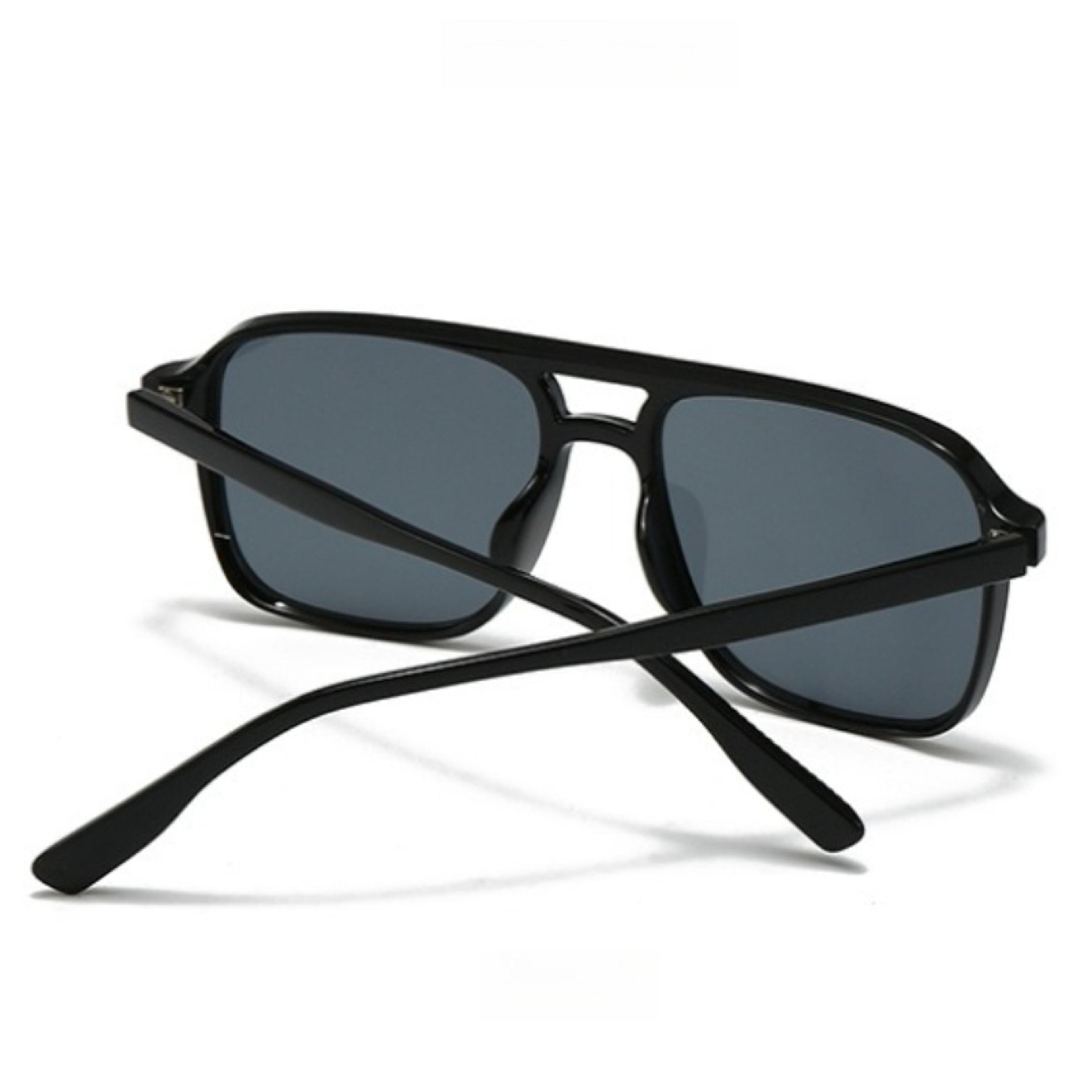 Vintage Oversized Square Sunglasses With Double Bridge Gradient Lenses 1