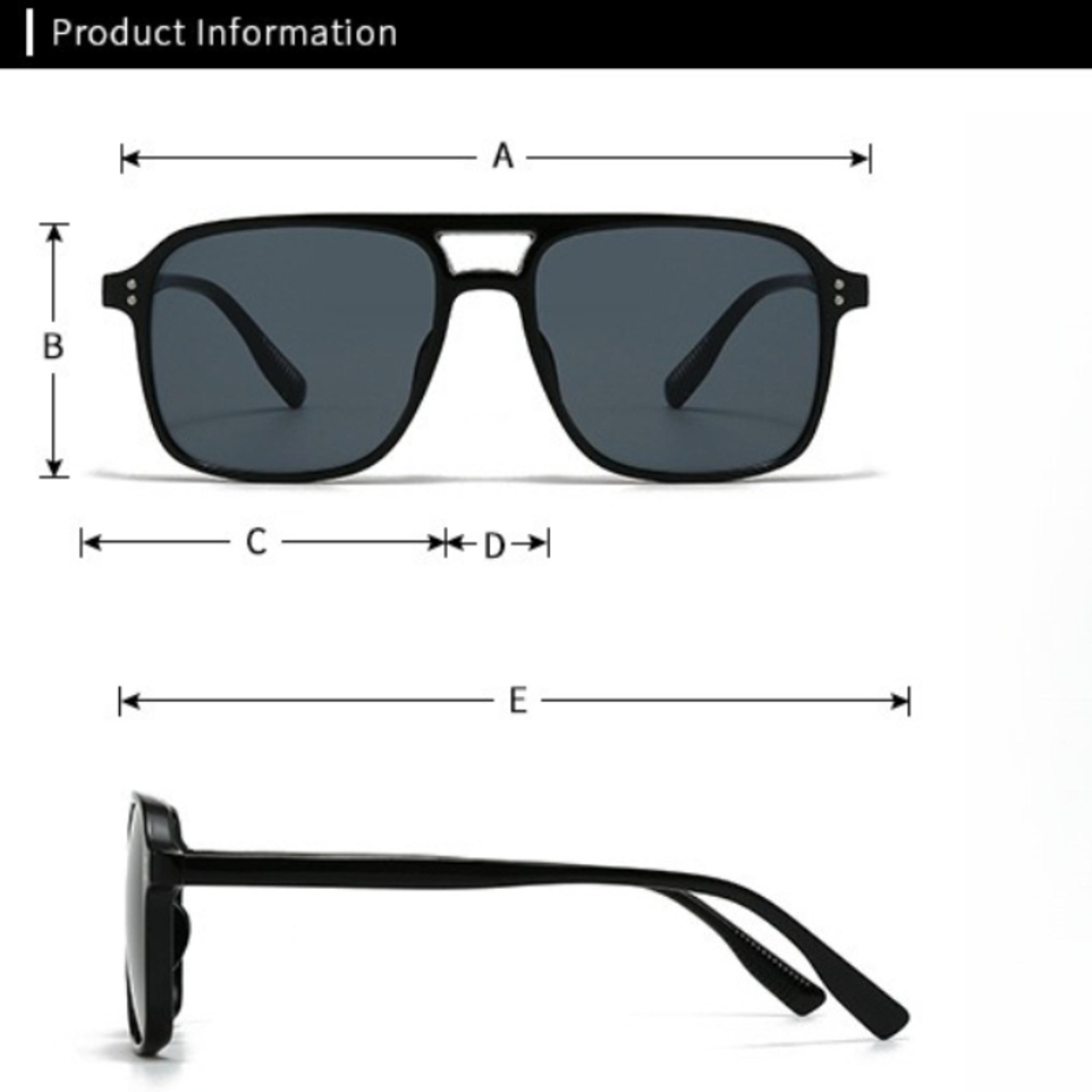 Vintage Oversized Square Sunglasses With Double Bridge Gradient Lenses 2