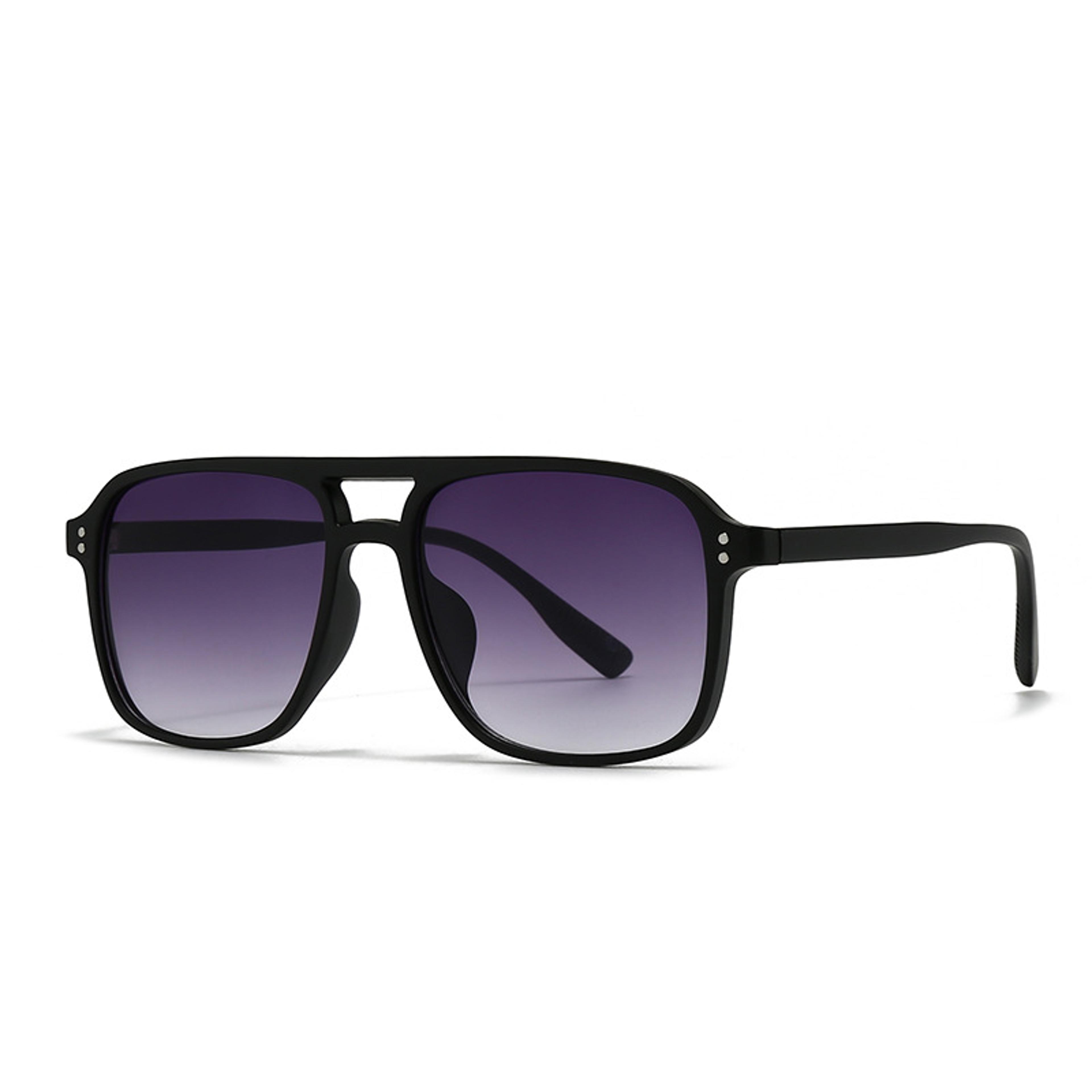 Vintage Oversized Square Sunglasses With Double Bridge Gradient Lenses 6