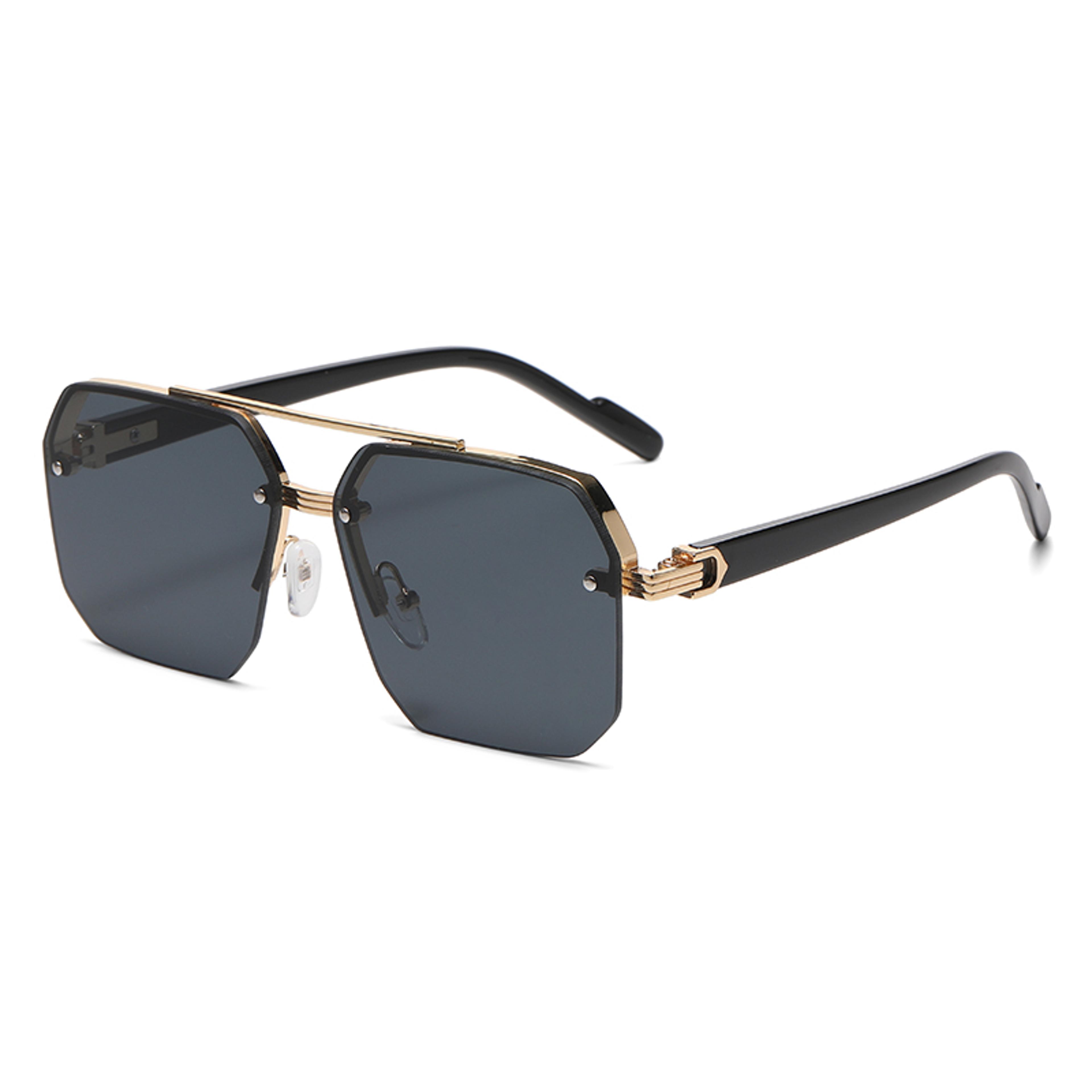 Men Retro Square Half Frame Metal Sunglasses Outdoor Sports Casual Fashion Eyewear 9