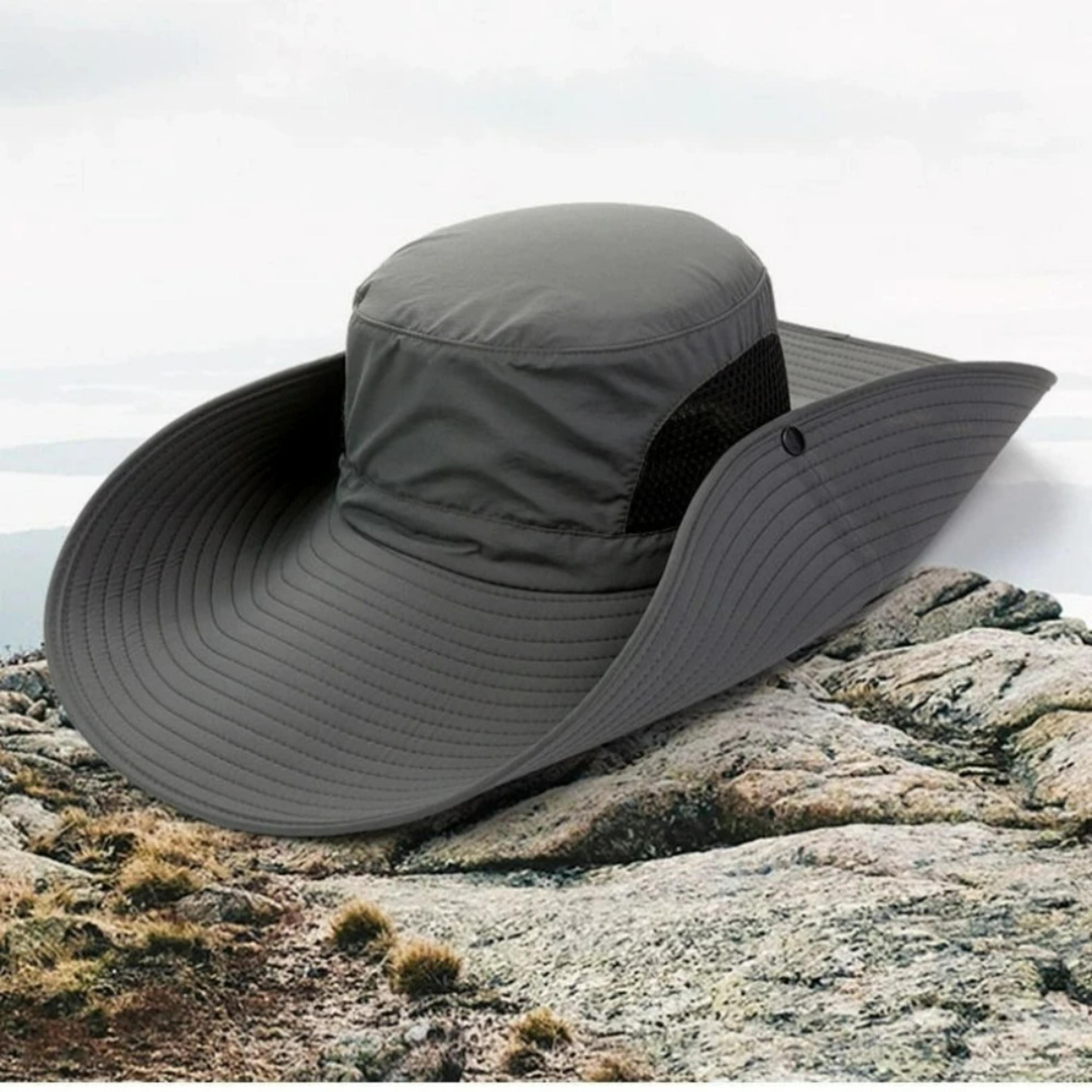 Foldable UV Protection Fishing Sun Hat Breathable Mesh Wide Brim Beach Hat 0