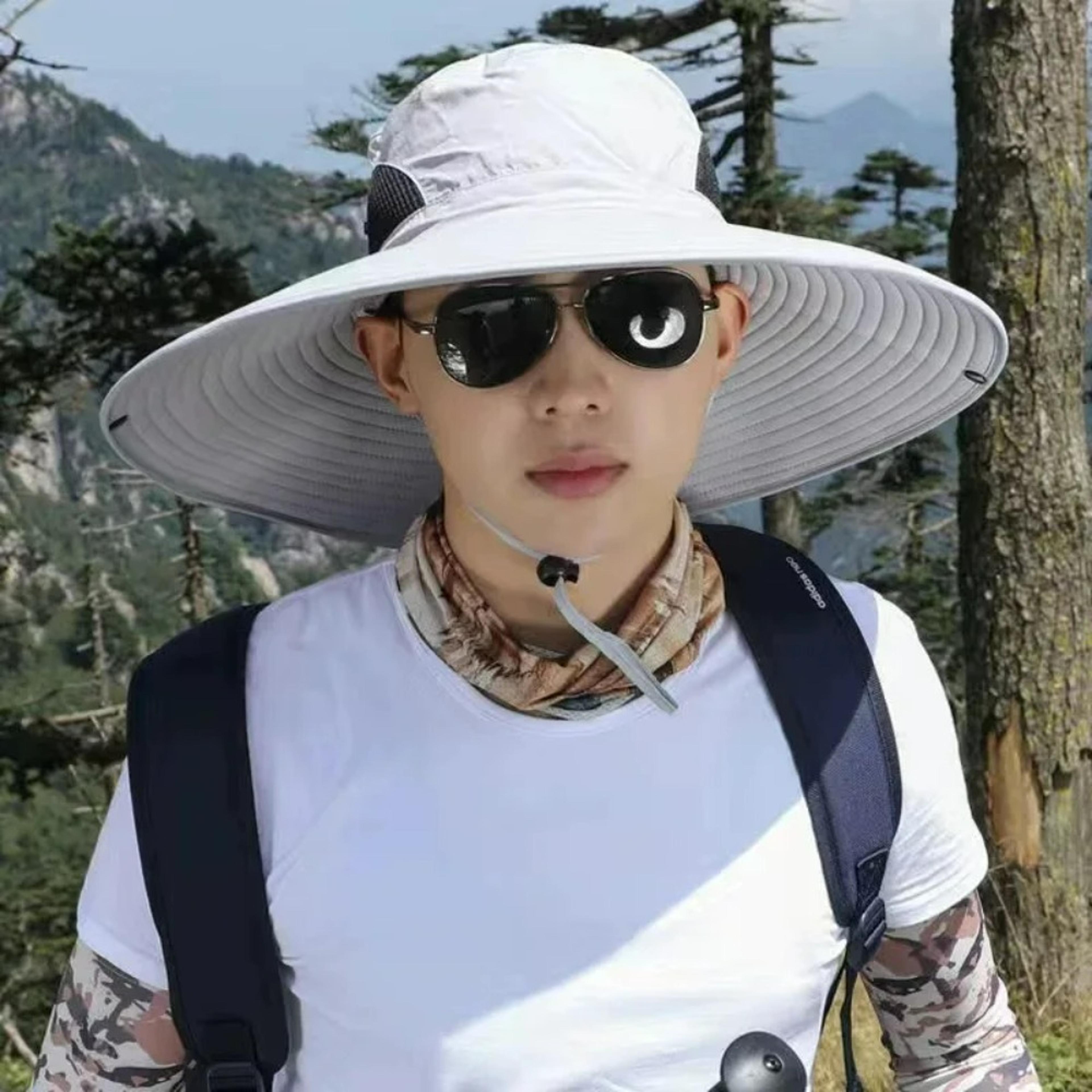 Foldable UV Protection Fishing Sun Hat Breathable Mesh Wide Brim Beach Hat 1