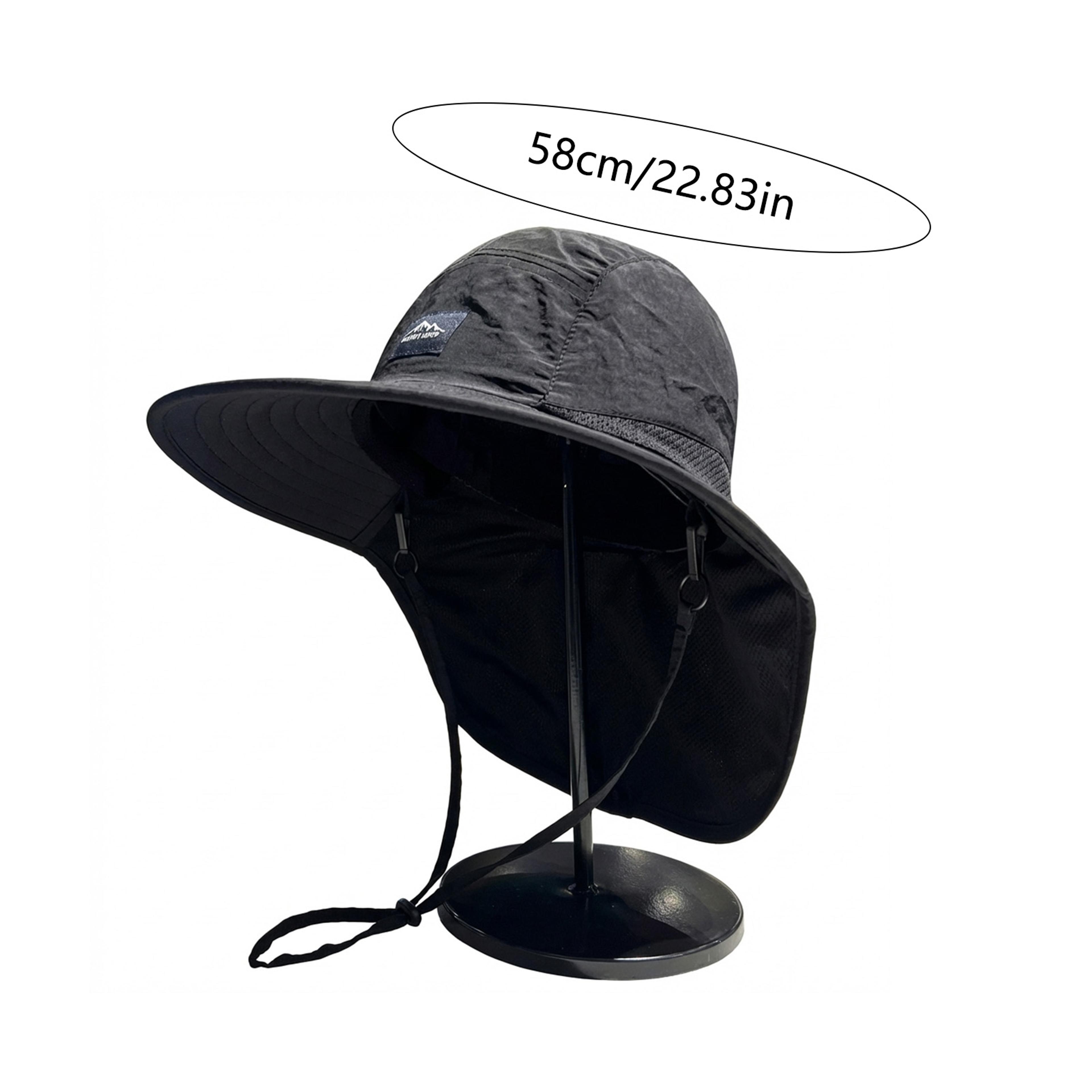 Unisex Wide Brim Sun Protection Bucket Hat With Neck Flap Quick Dry Fishing Hiking Hat 4