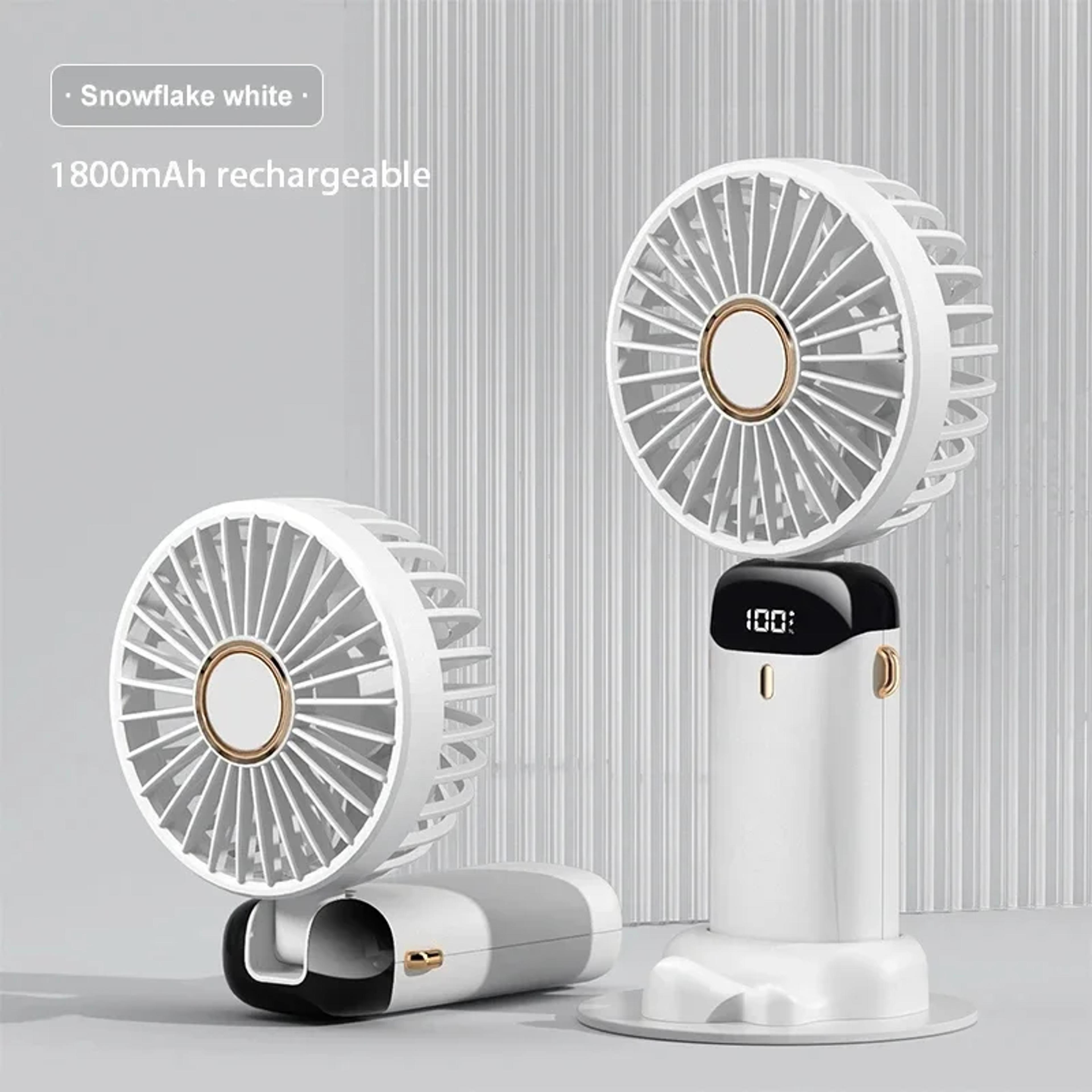 Portable Neck Fan USB Rechargeable Speed Foldable Handheld Cooling Fan With Phone Stand  Display 6