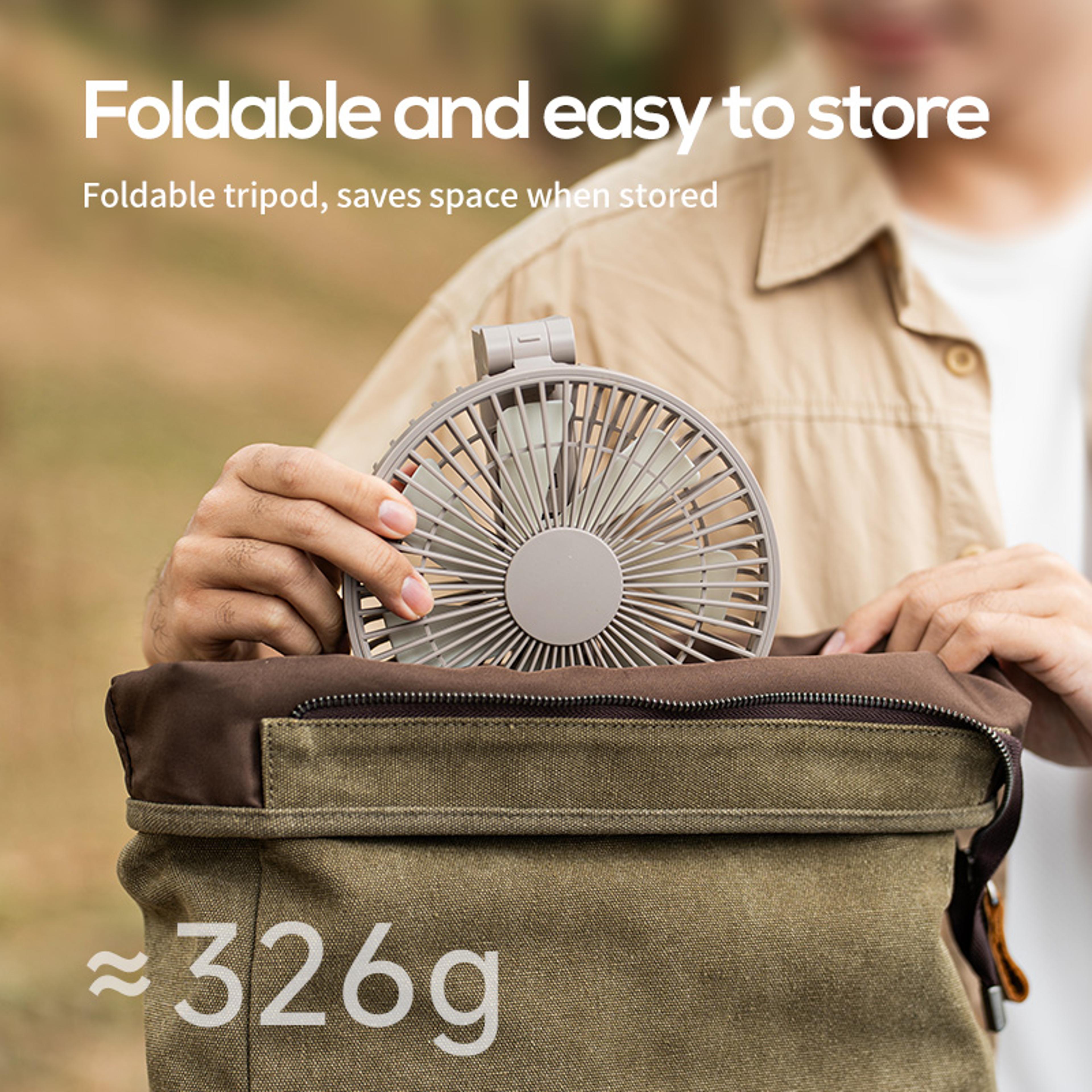 XIAOTREE Portable Rechargeable Camping Fan With LED Display Adjustable Tripod Handheld Fan 4