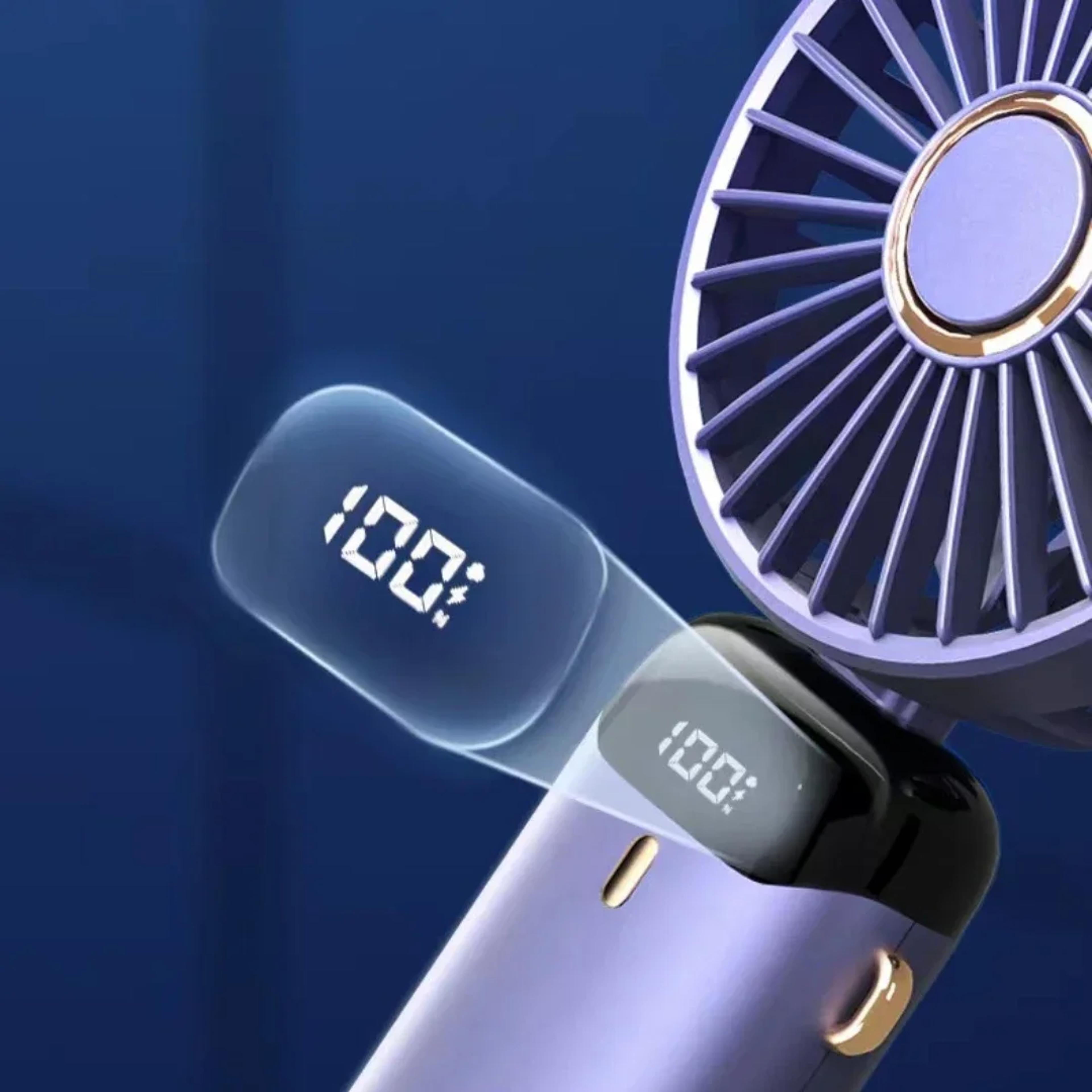 BreezeSense Portable Handheld Fan With LED Display  Aromatherapy 4