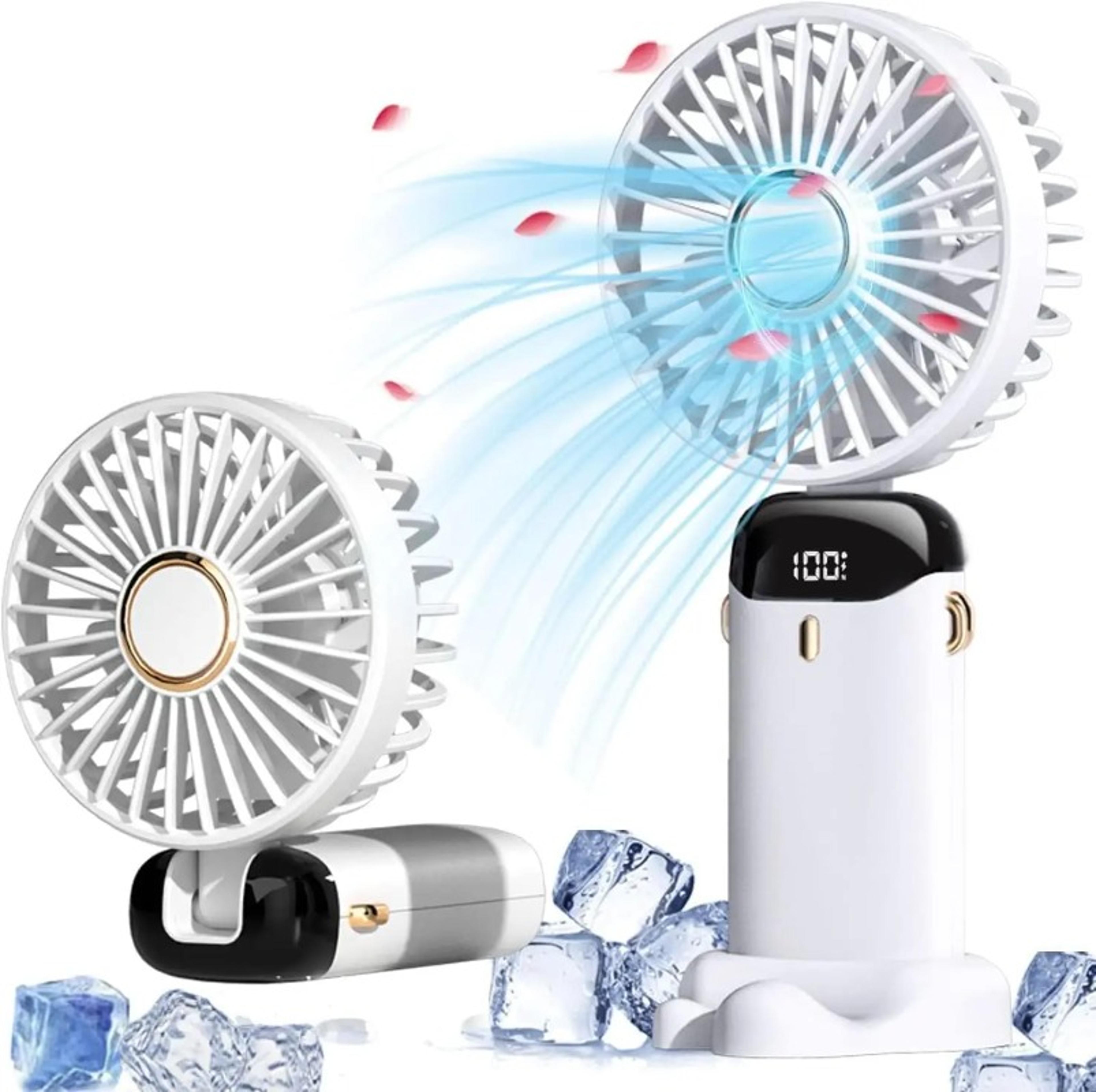 USB Rechargeable Portable Mini Fan Speed Foldable Handheld Neck Fan With Phone Stand 3