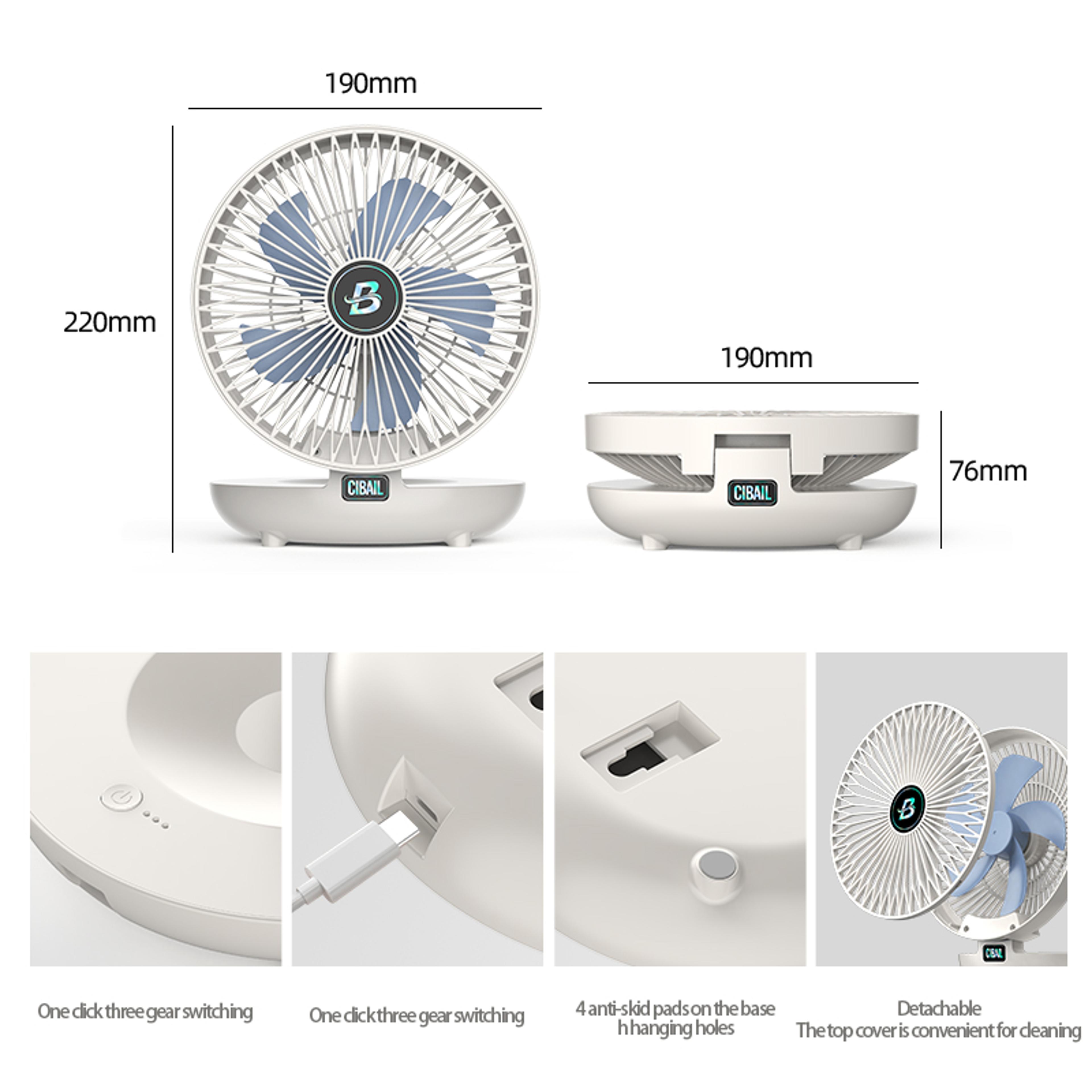BreezeFold USB Rechargeable Portable Desk Fan With Speed Cooling  Foldable Design 4