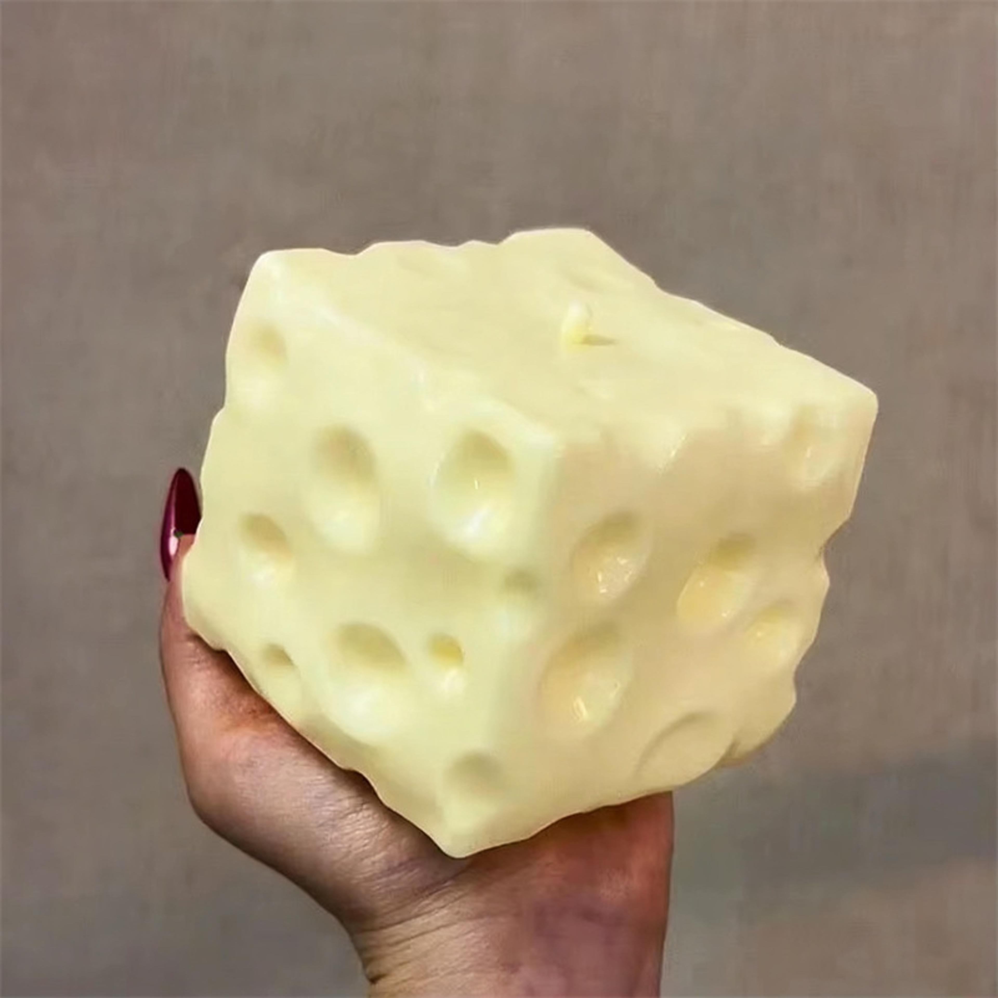 jumbo cheese cube stress ball squishy fidget toy for stress relief & asmr fun