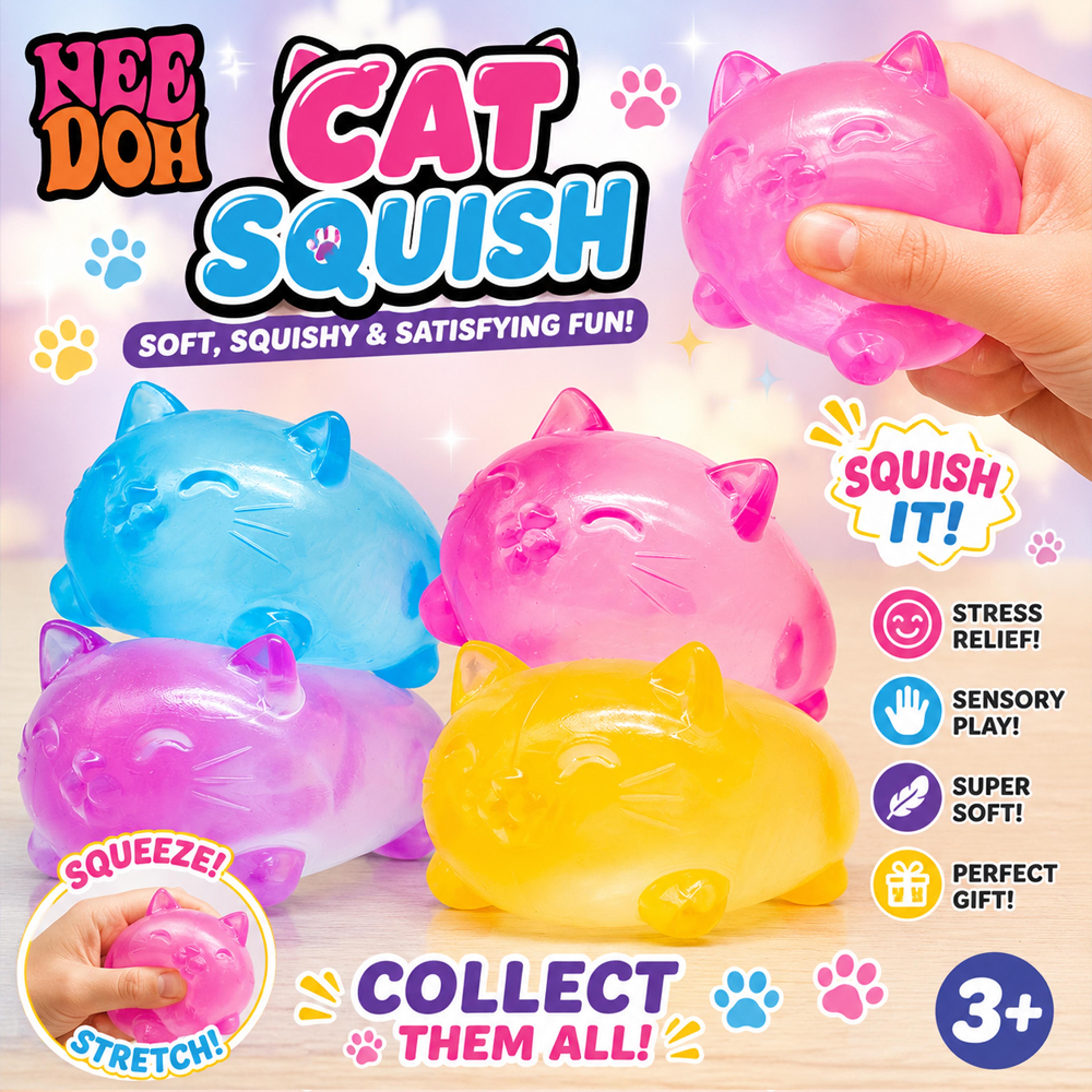 Mini Cute Cat Squishy Stress Relief Fidget Toy For Desk Decompression 0