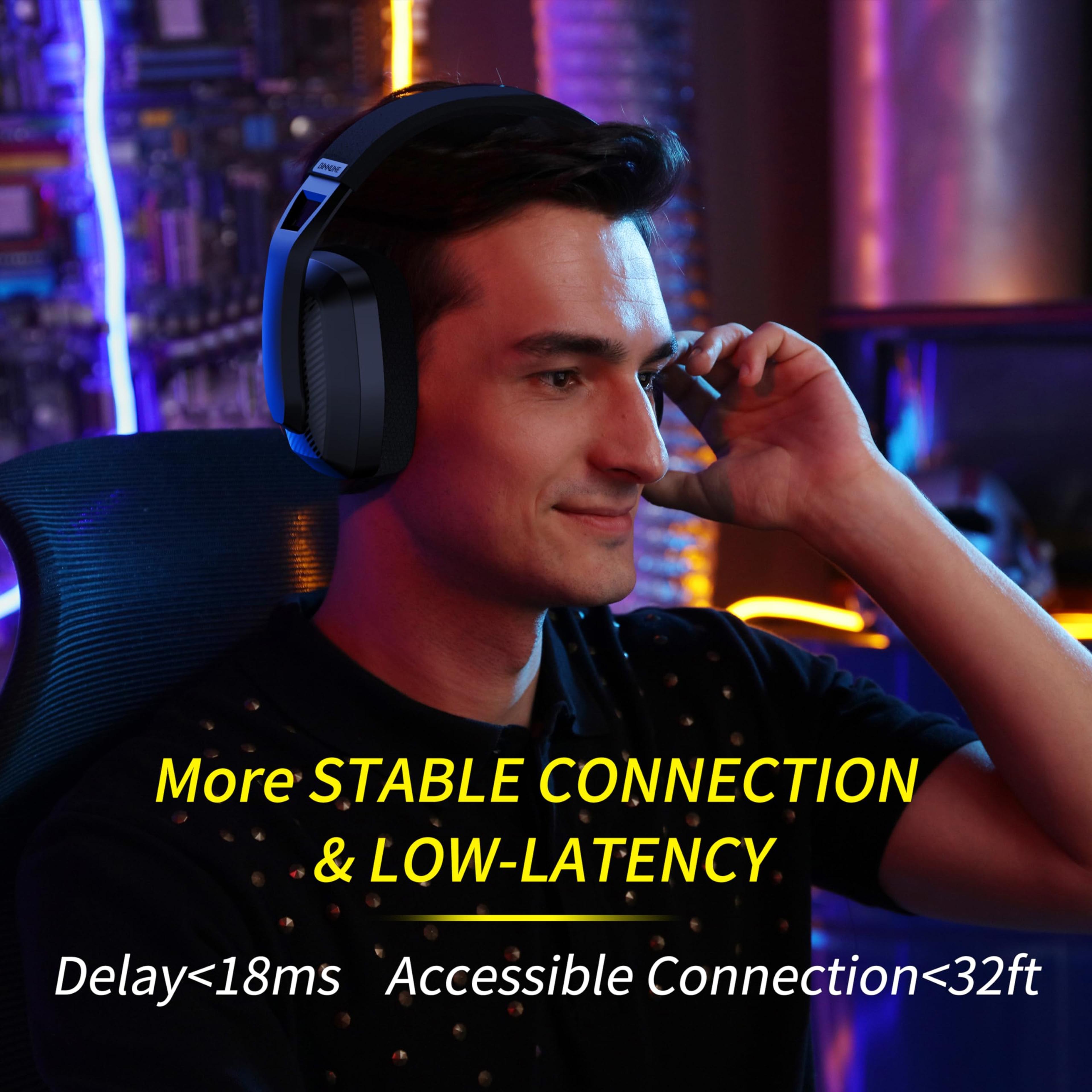 BINNUNE Wireless Gaming Headset For PC  Mac With Bluetooth And Noise Canceling Mic 2
