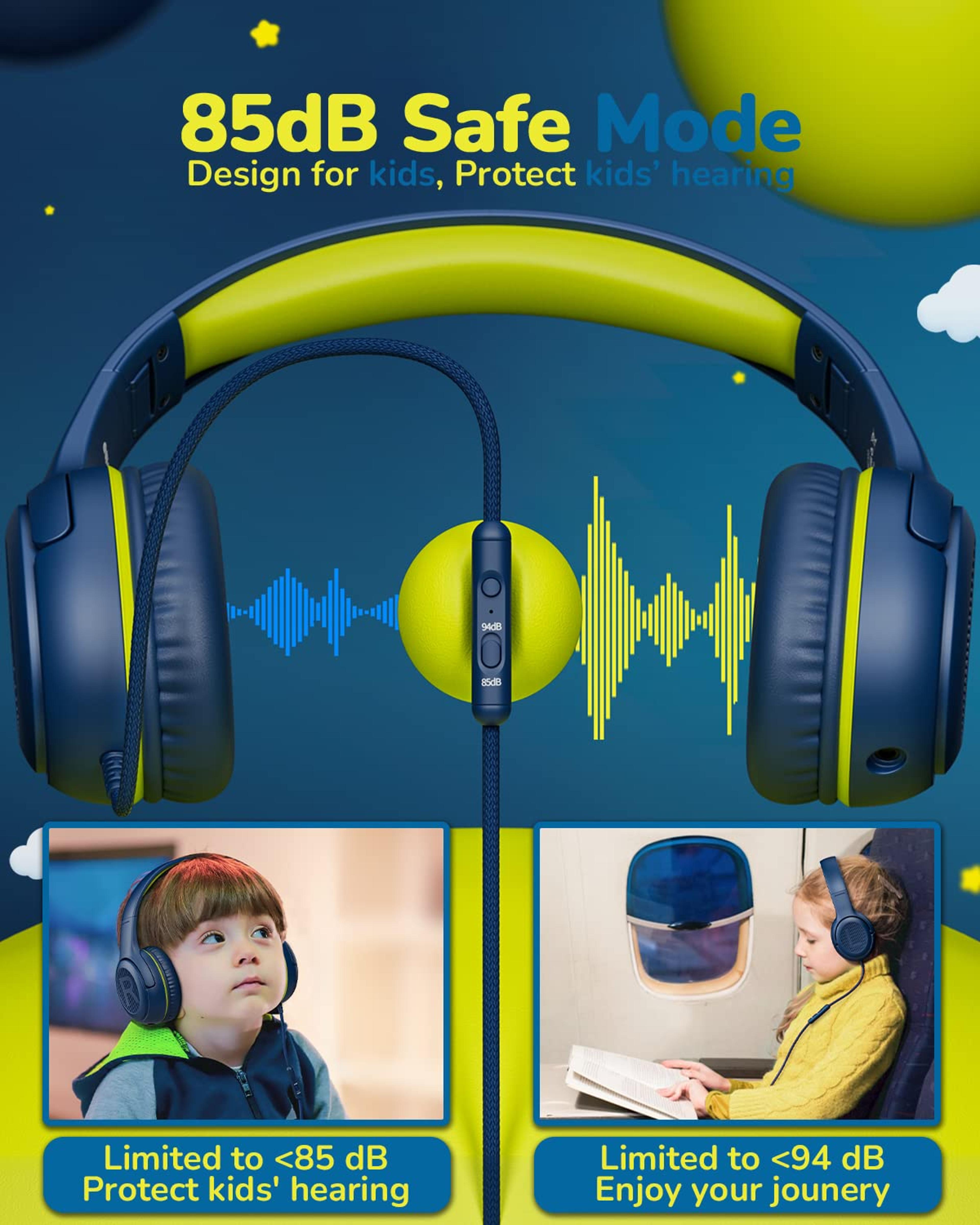 AWATRUE Kids Gaming Headset With Mic Safe Volume Wired Headphones For School  PC 2