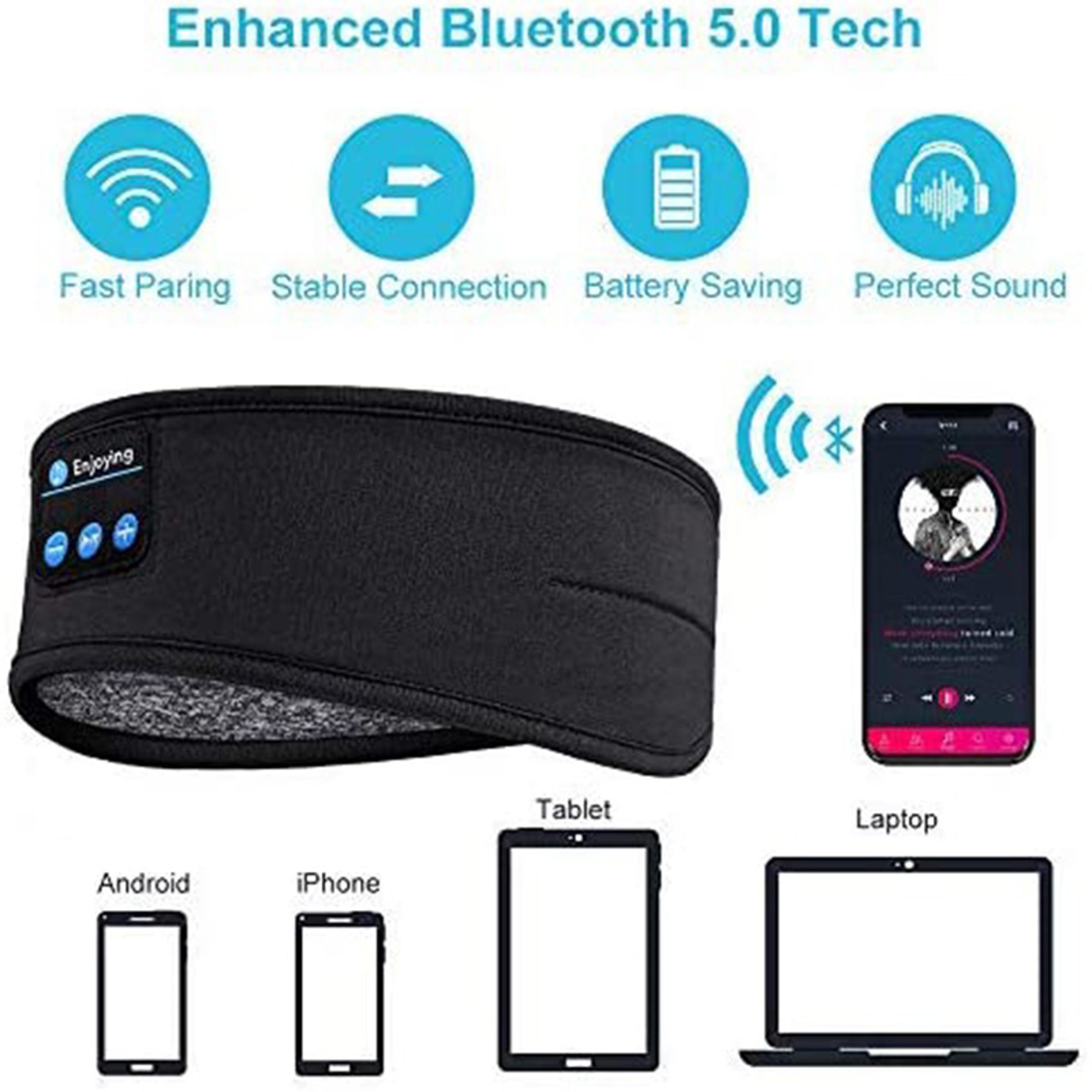 Fone Bluetooth Earphones Sports Sleeping Headband Elastic Wireless Headphones Music Eye Mask Wirele 5