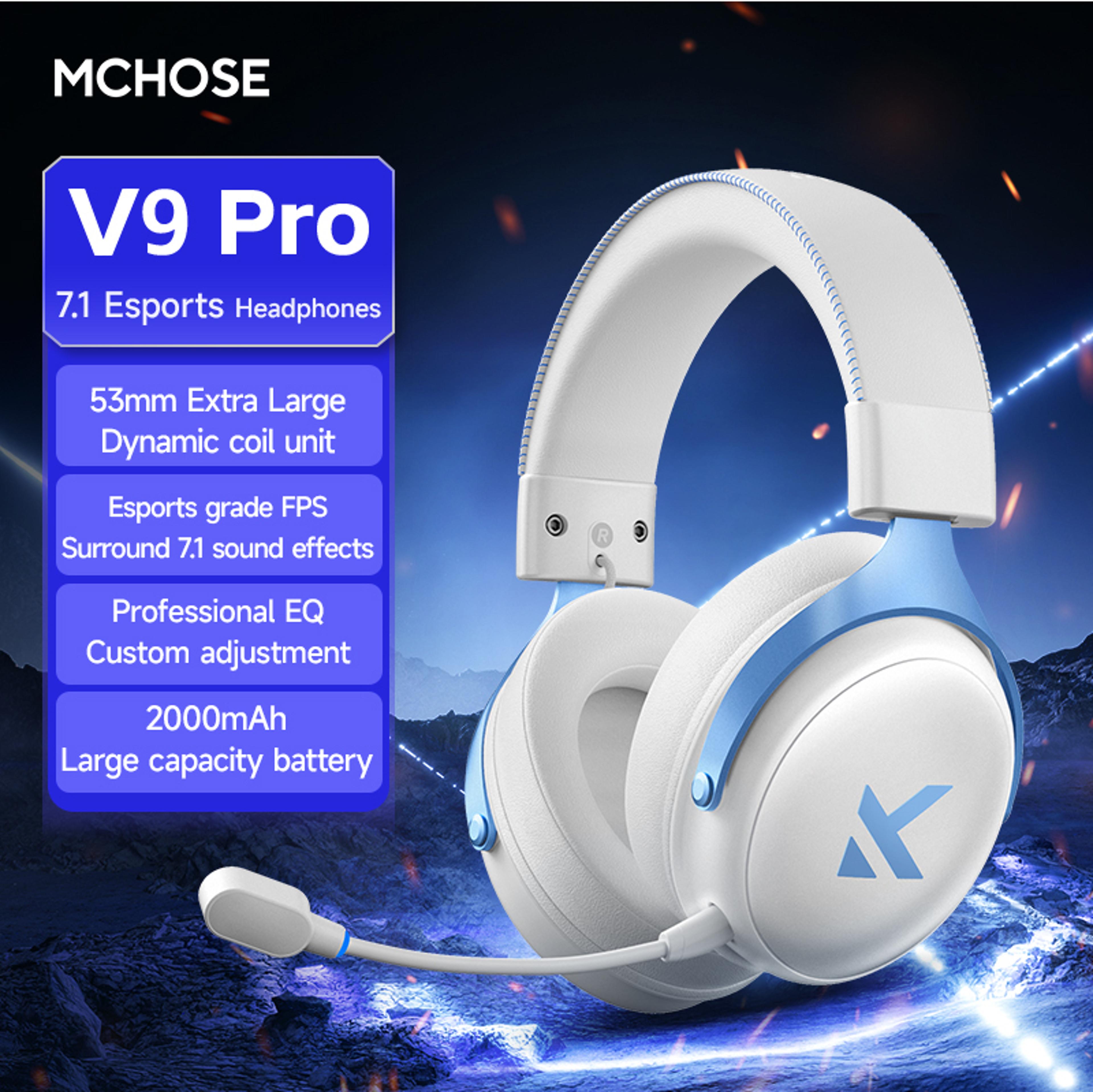 MCHOSE Pro Wireless Gaming Headset With Surround Sound  Noise Canceling Mic 8