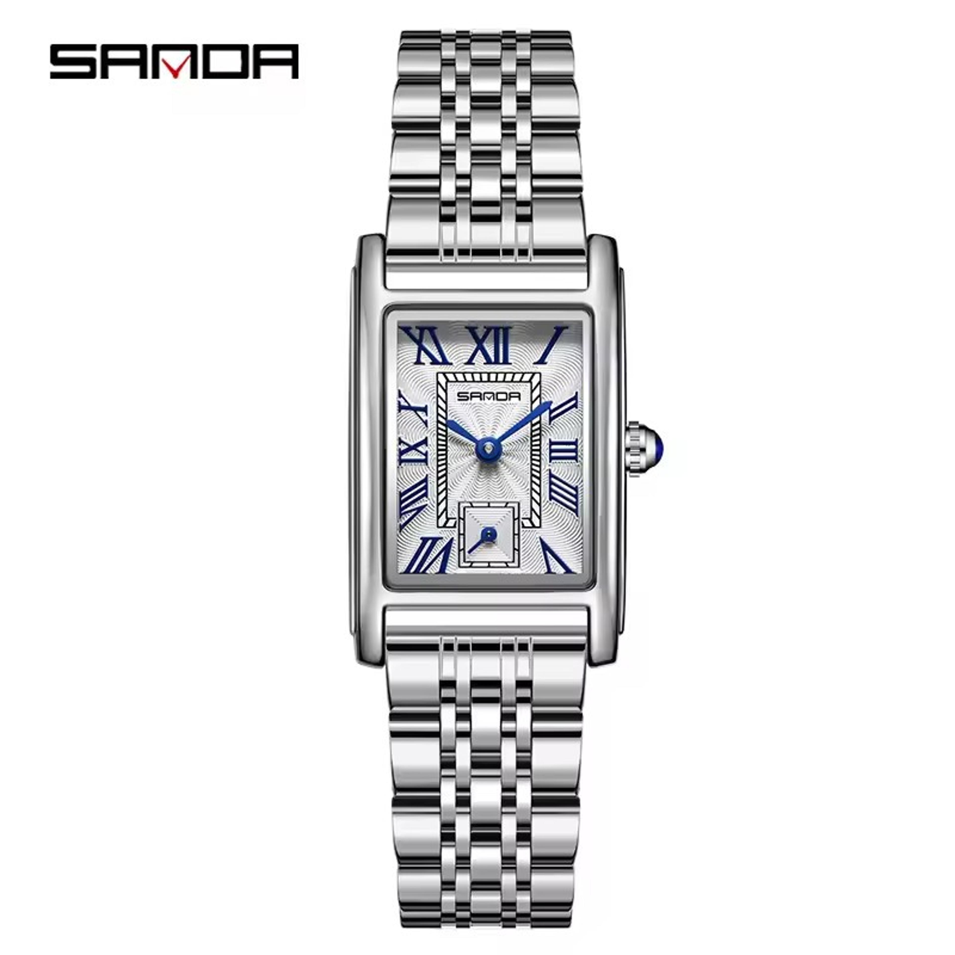 SANDA Elegance Rectangular Quartz Watch For Women Waterproof Leather Dress Watch 8