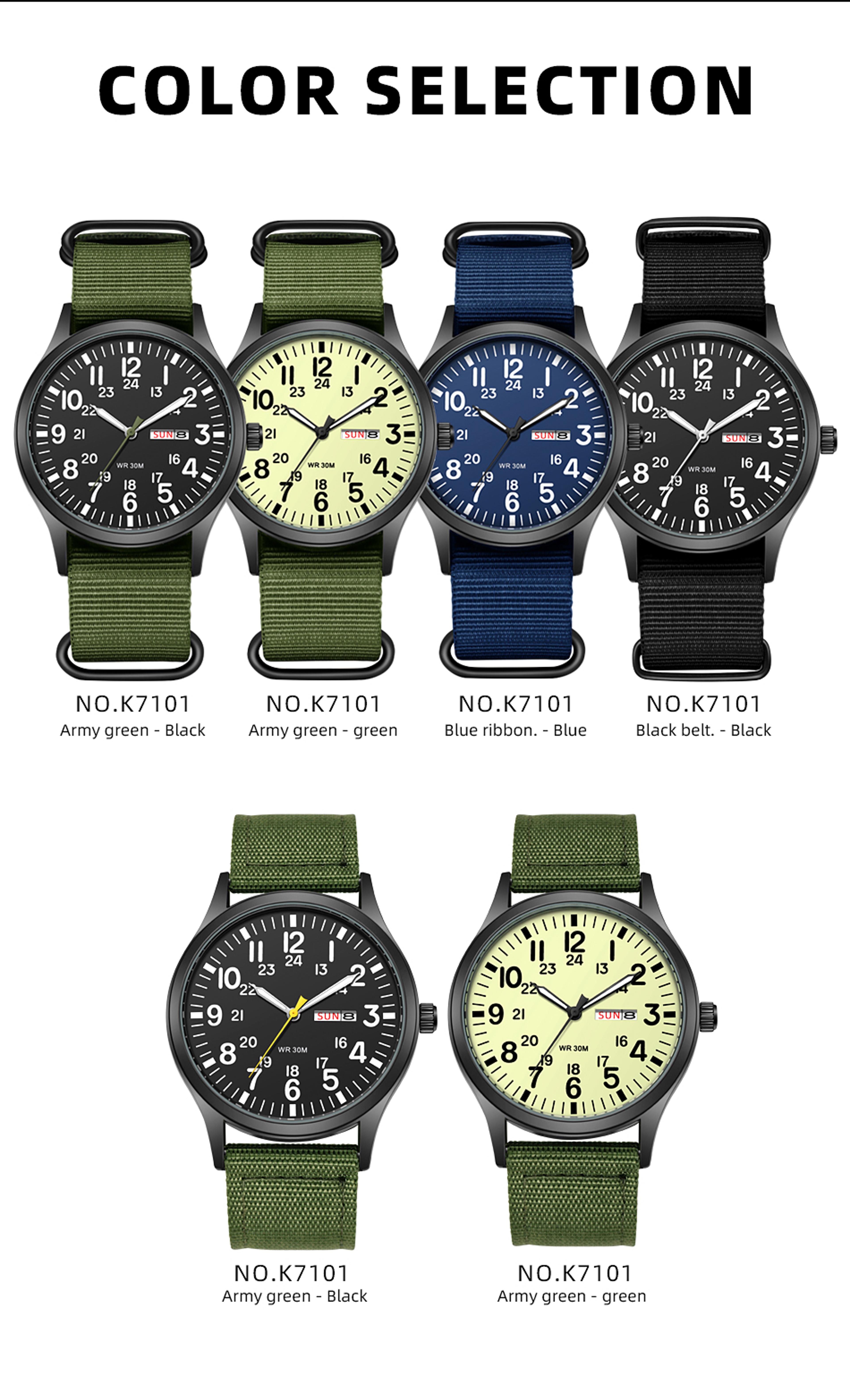 Ranger Field Watch With Quartz Watch Movement  Durable Nylon Strap Watch 4