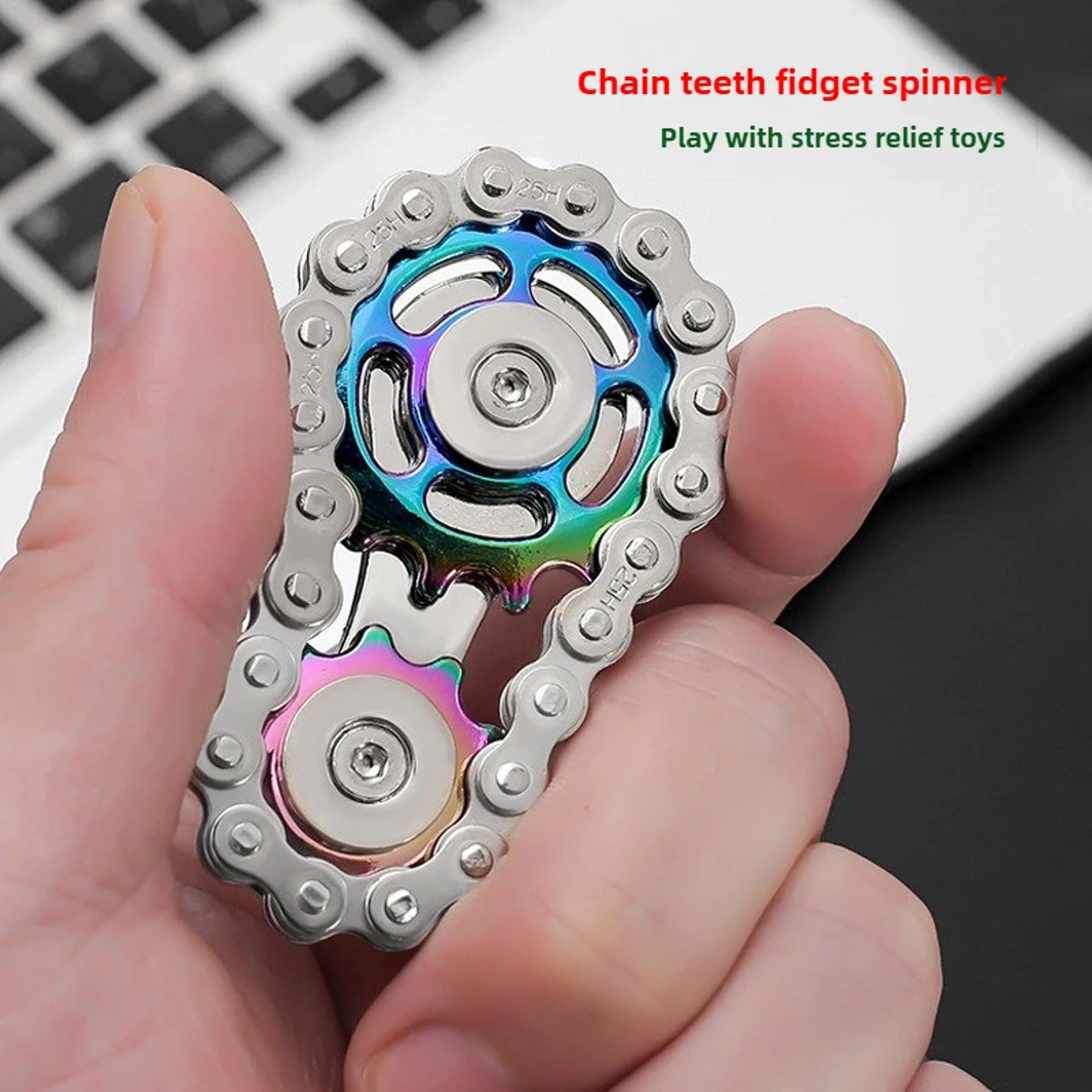 gearflow precision fidget spinner metal desk toy for stress relief & focus