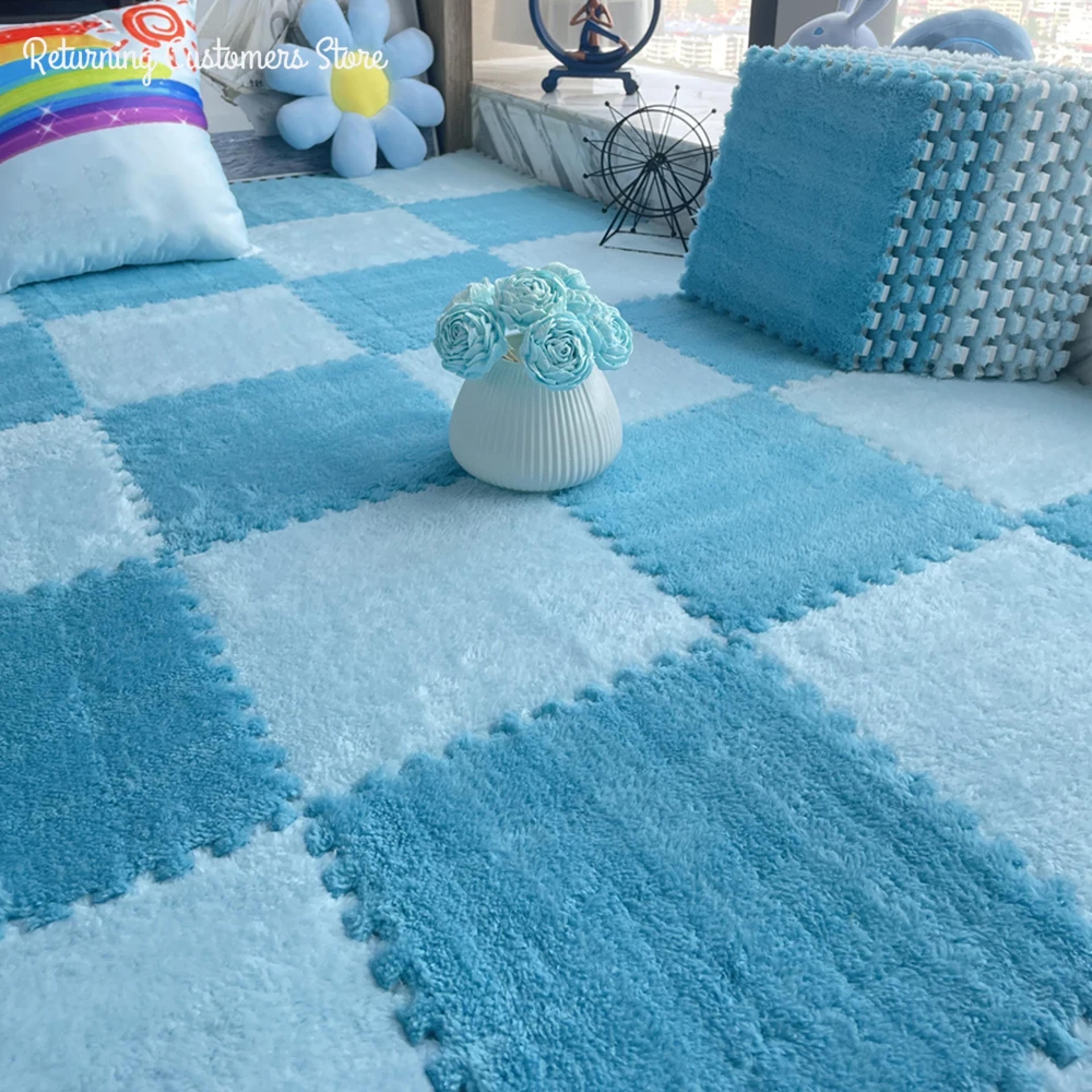 Soft Plush Kids Play Mat Interlocking Puzzle Floor Rug For Nursery  Playroom 0