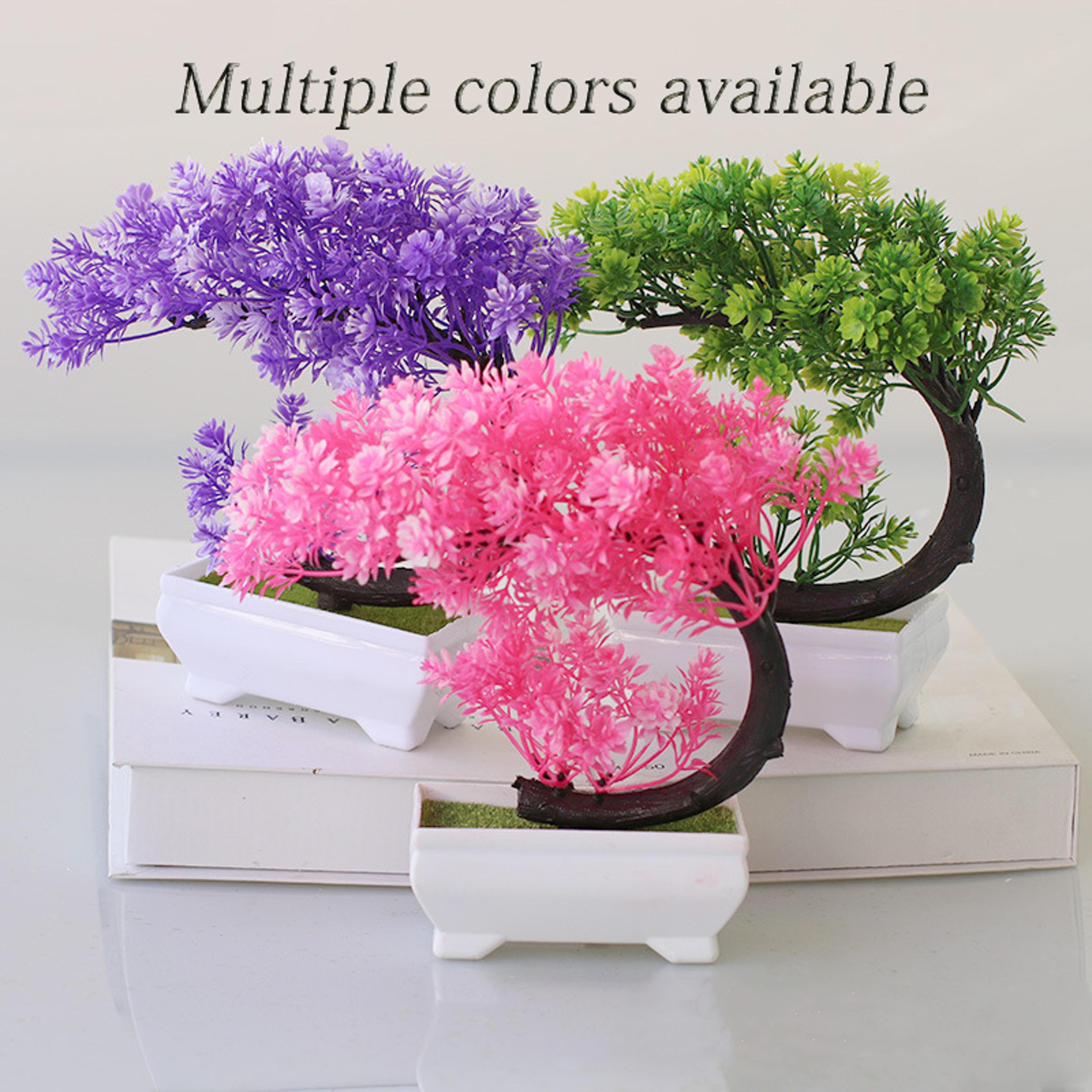 Artificial Bonsai Tree Crescent Moon Floral Desk Decor 0