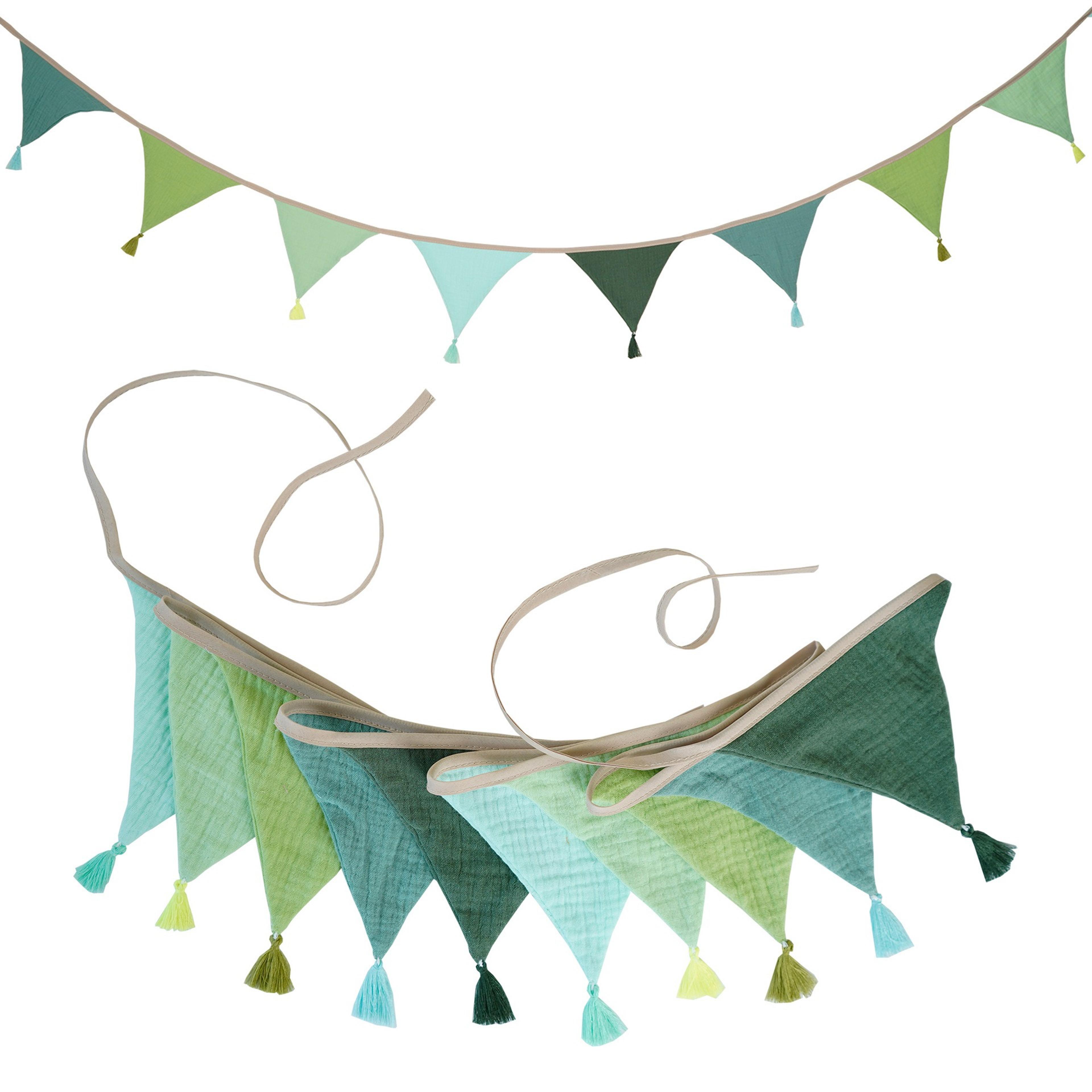 Double Layer Fabric Bunting Banner With Cotton Tassels For Birthday Party Nursery  Home Decor 6