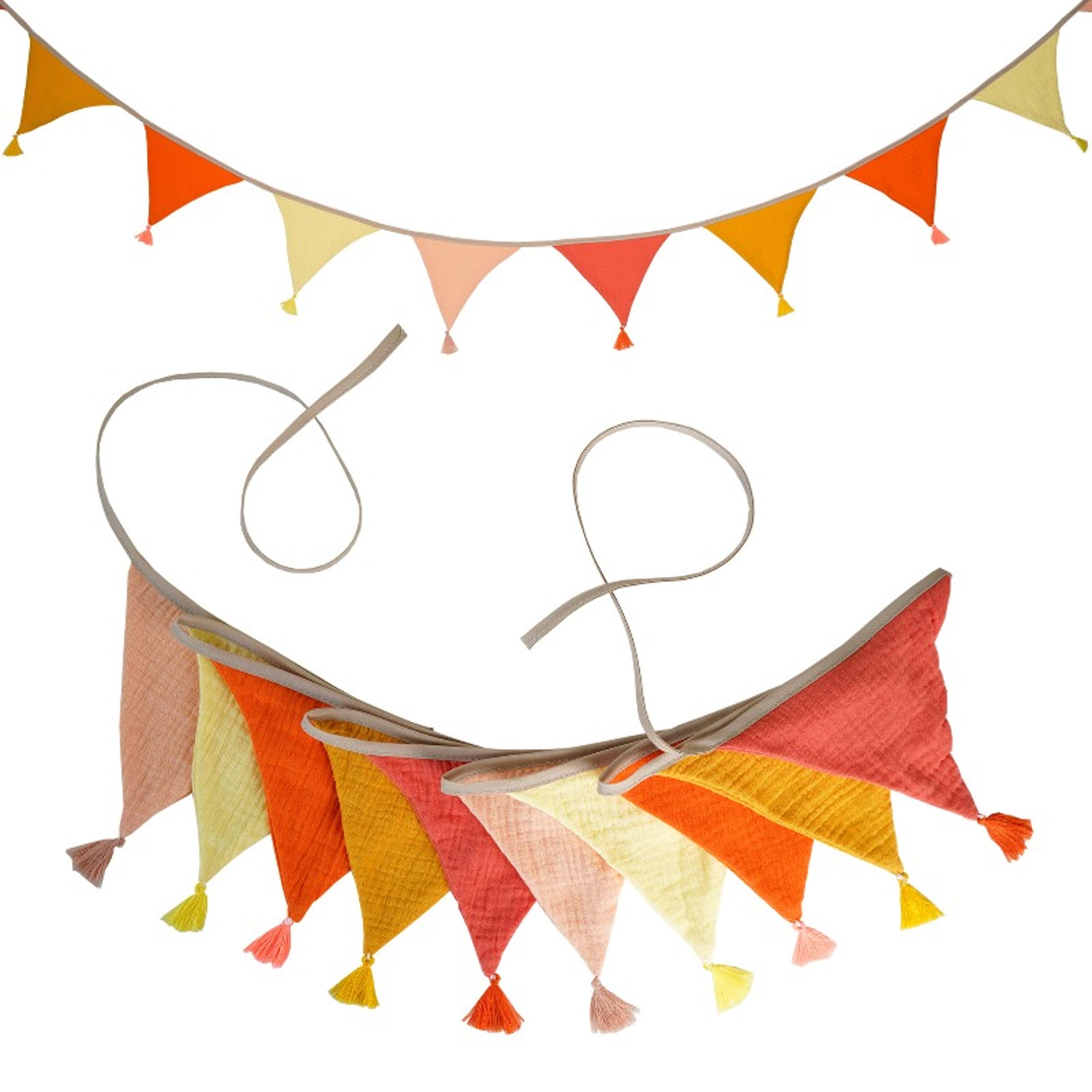 Double Layer Fabric Bunting Banner With Cotton Tassels For Birthday Party Nursery  Home Decor 7