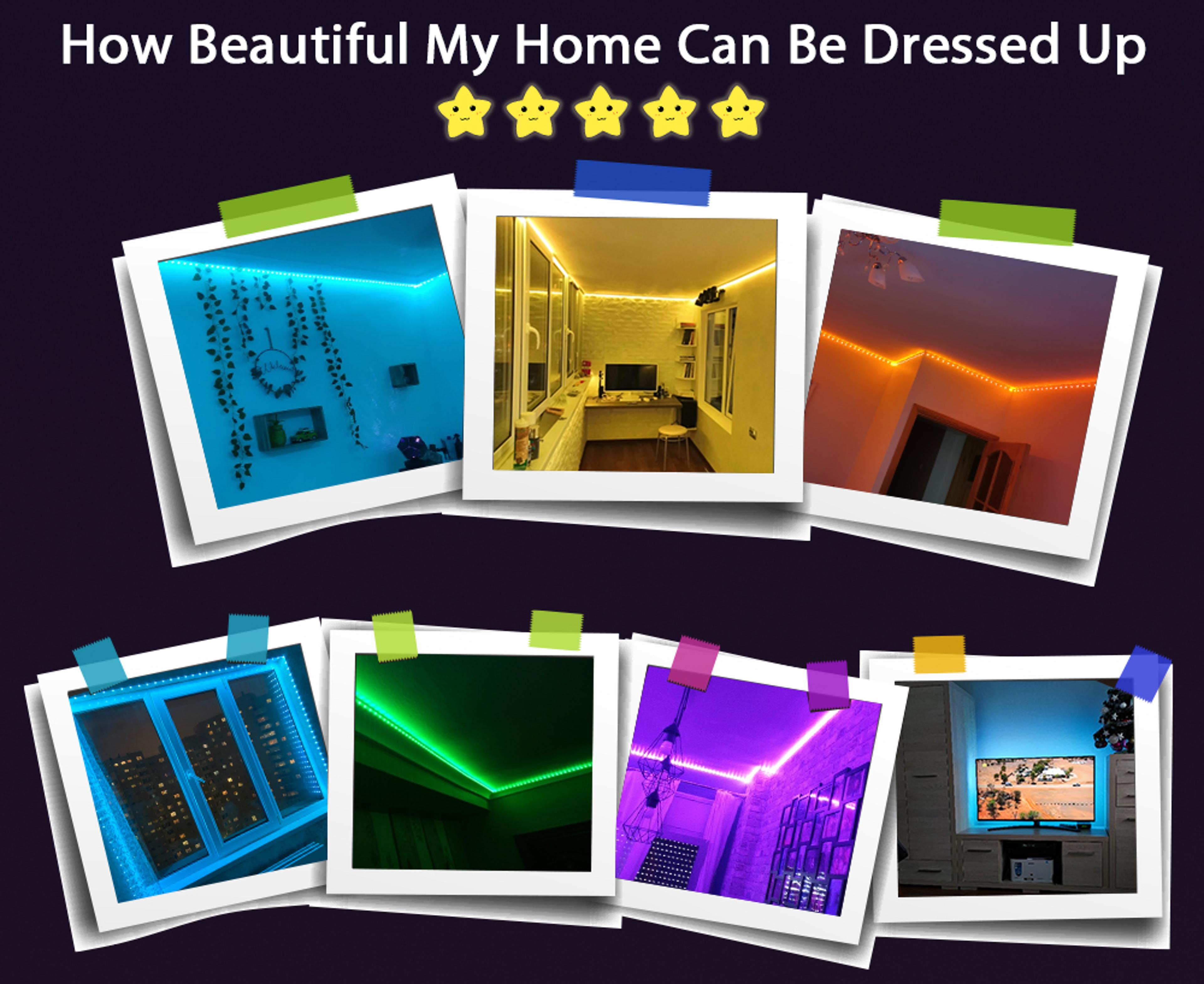 Smart RGB LED Strip Lights With Music Sync And Color Changing Ambient Lighting 4