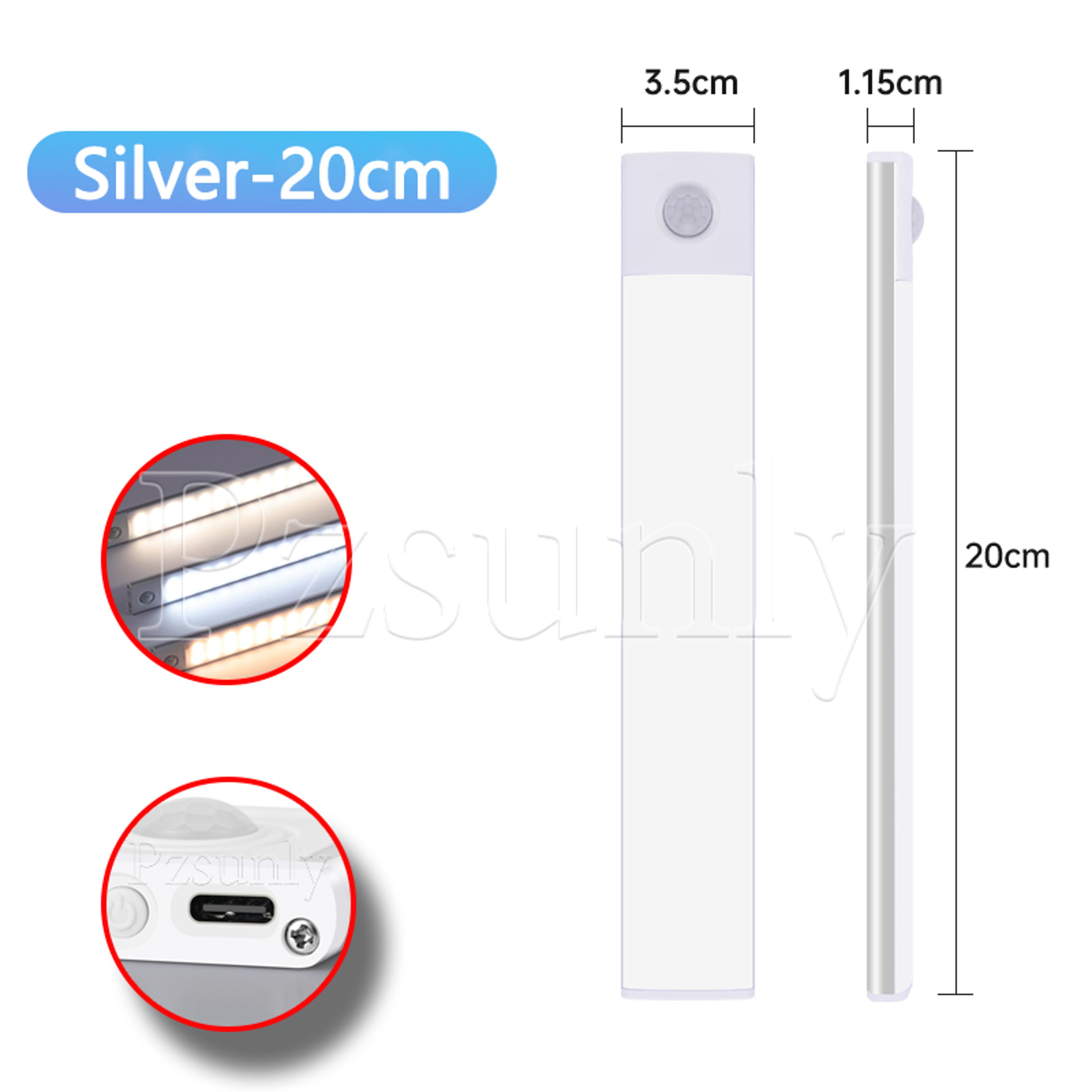 Smart Motion Sensor Light USB Rechargeable LED Cabinet Light For Kitchen Closet  Wardrobe 7