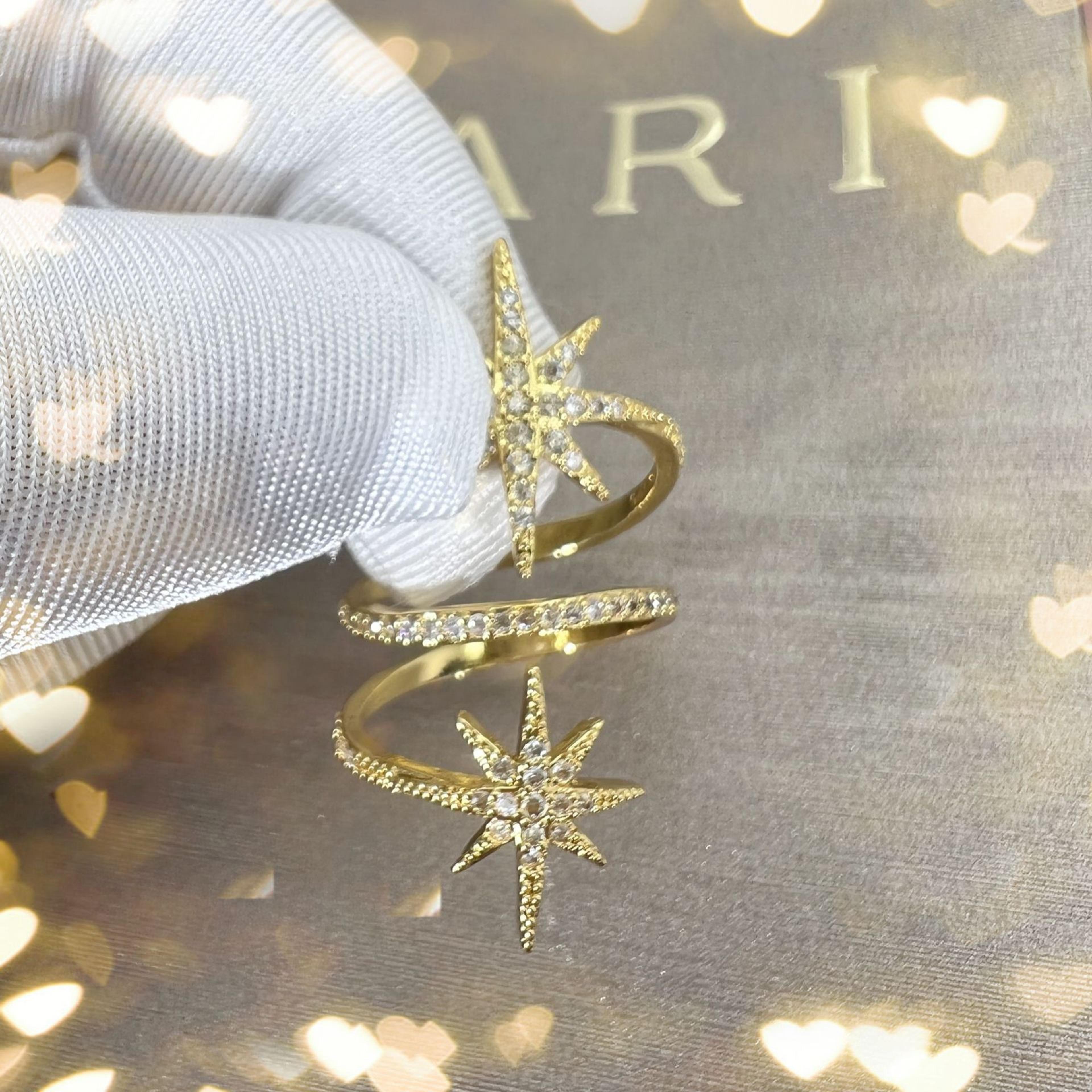 Celestial Star Ring Adjustable Open Statement Ring For Women And Men 2