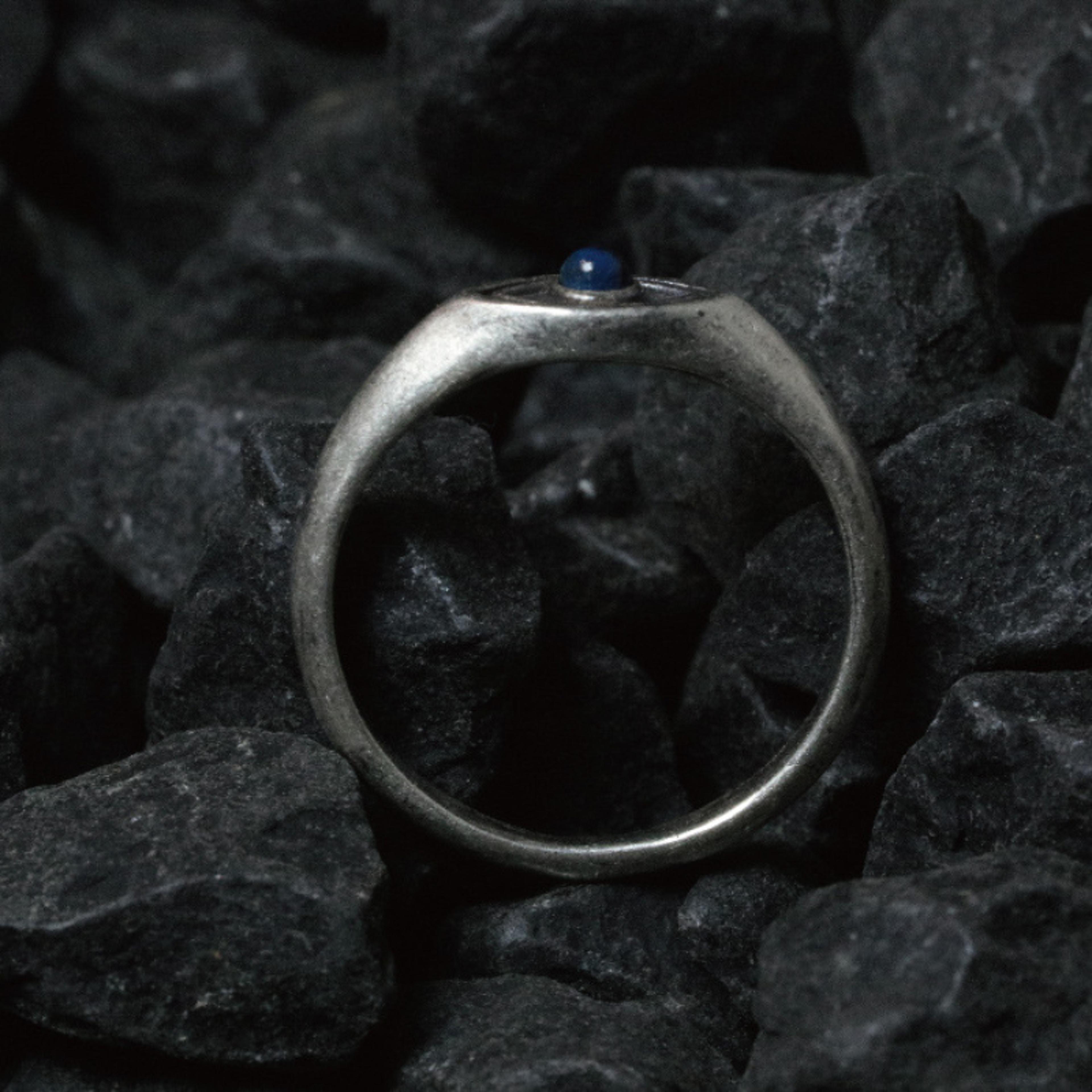 Vintage Lapis Lazuli Ring For Men  Women Ethnic Vintage Silver Ring With Blue Horse Eye Stone 2