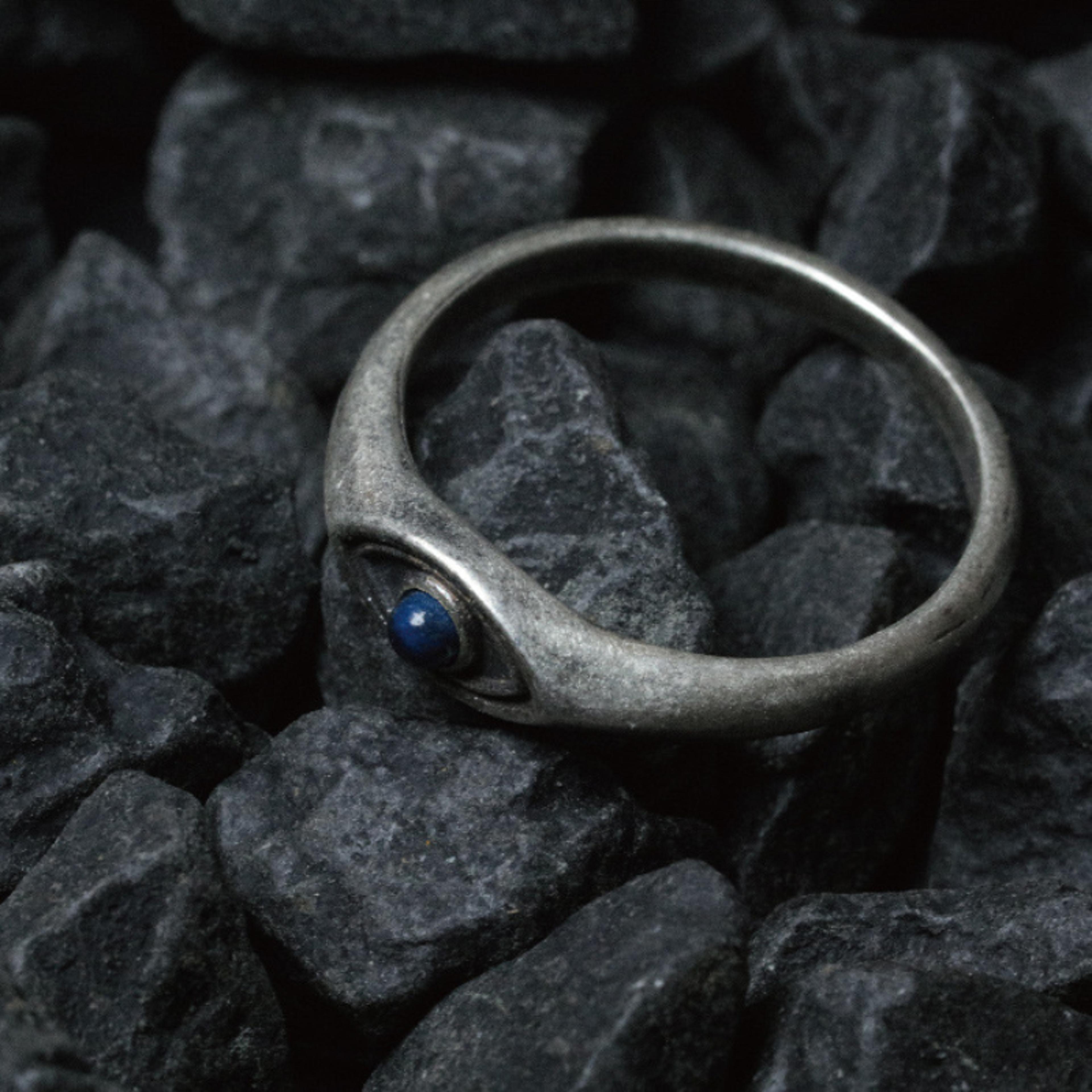 Vintage Lapis Lazuli Ring For Men  Women Ethnic Vintage Silver Ring With Blue Horse Eye Stone 4