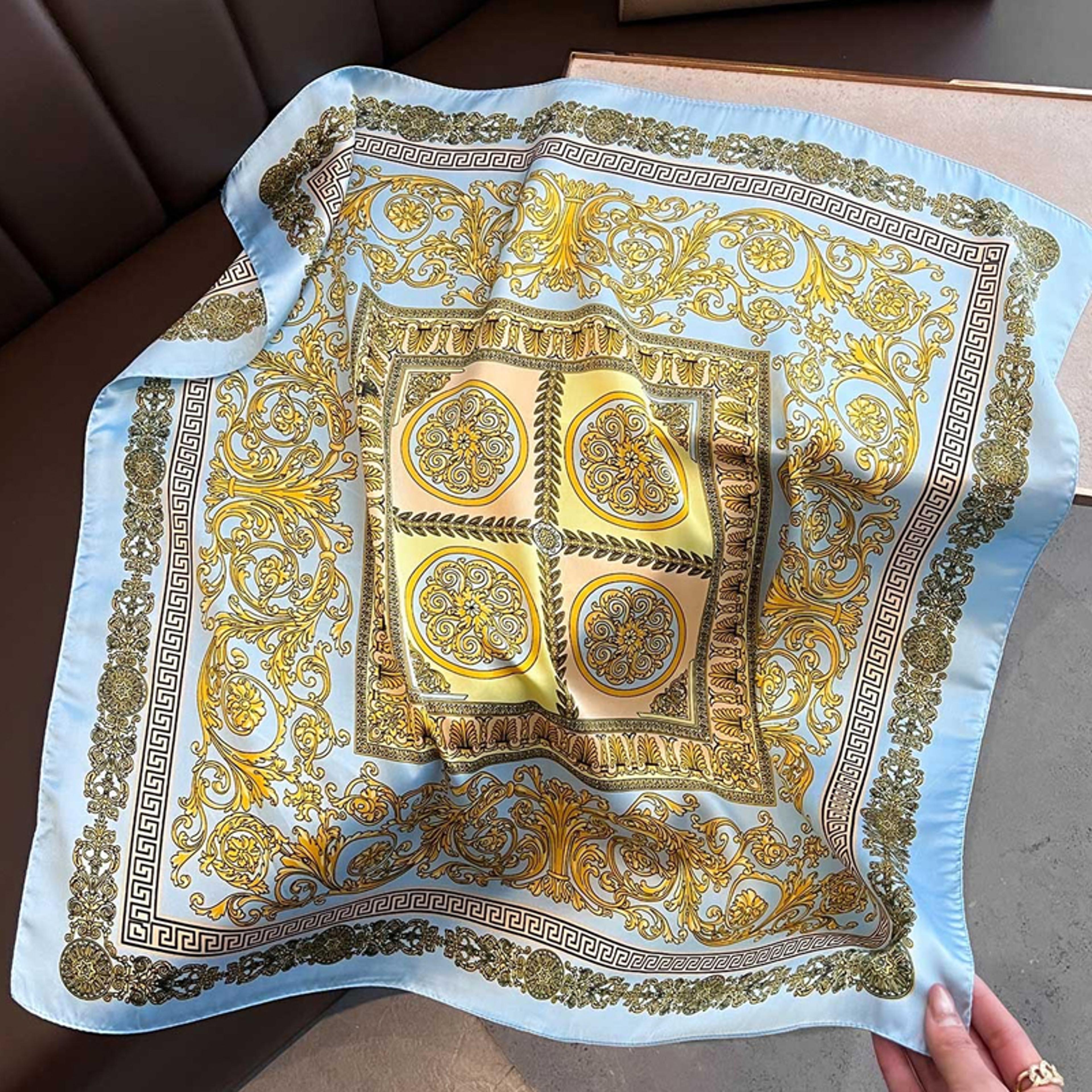 Luxury Silk Square Scarf Printed Satin Head Scarf For Women 3