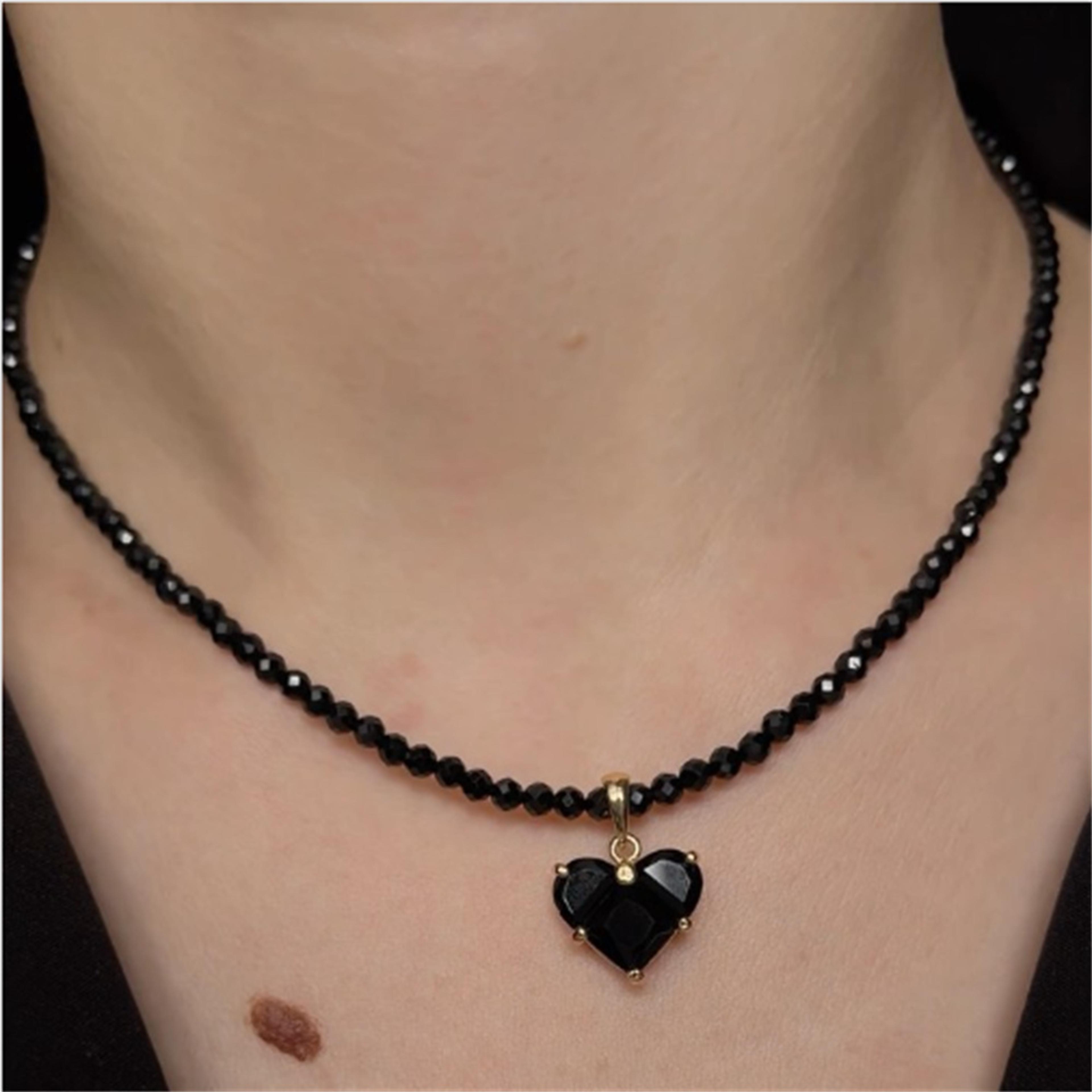 Vintage Heart Pendant Necklace With Crystal Zircon Boho Chain For Women 5