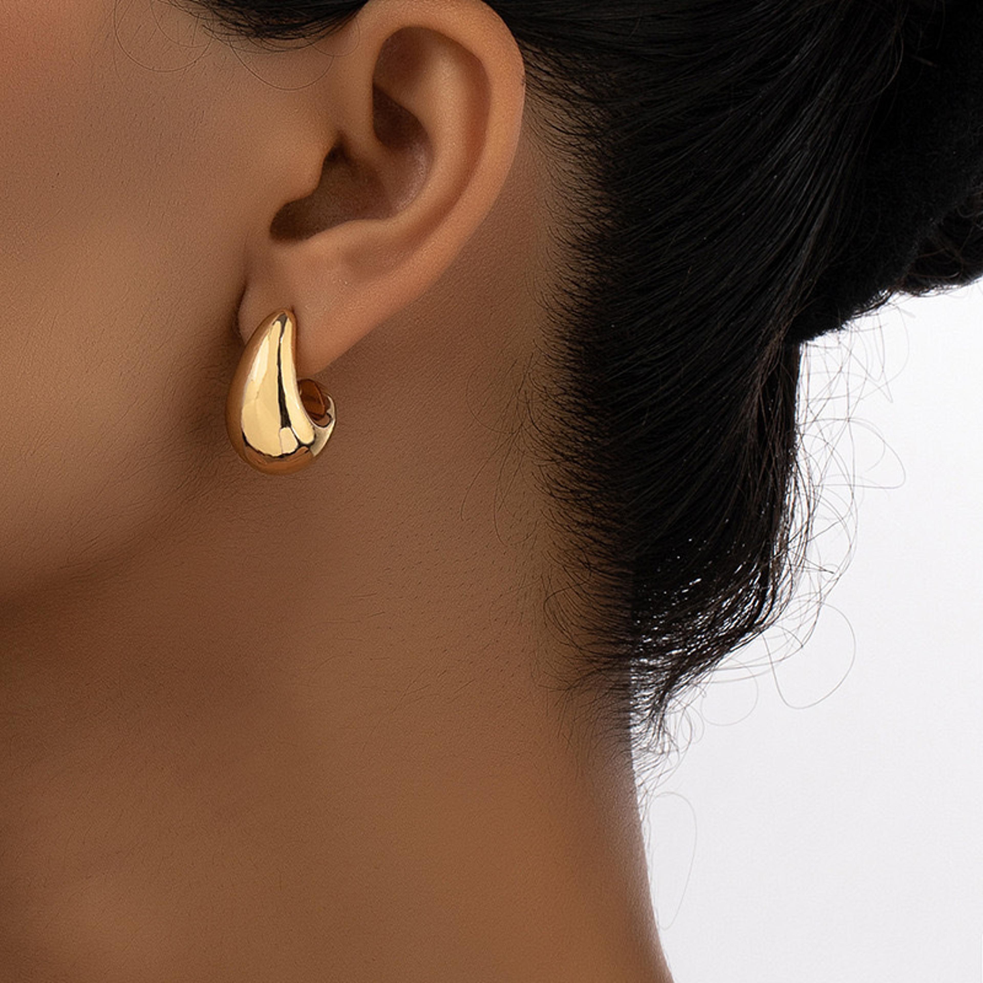 vintage chunky gold earrings gold plated stainless steel teardrop statement earrings