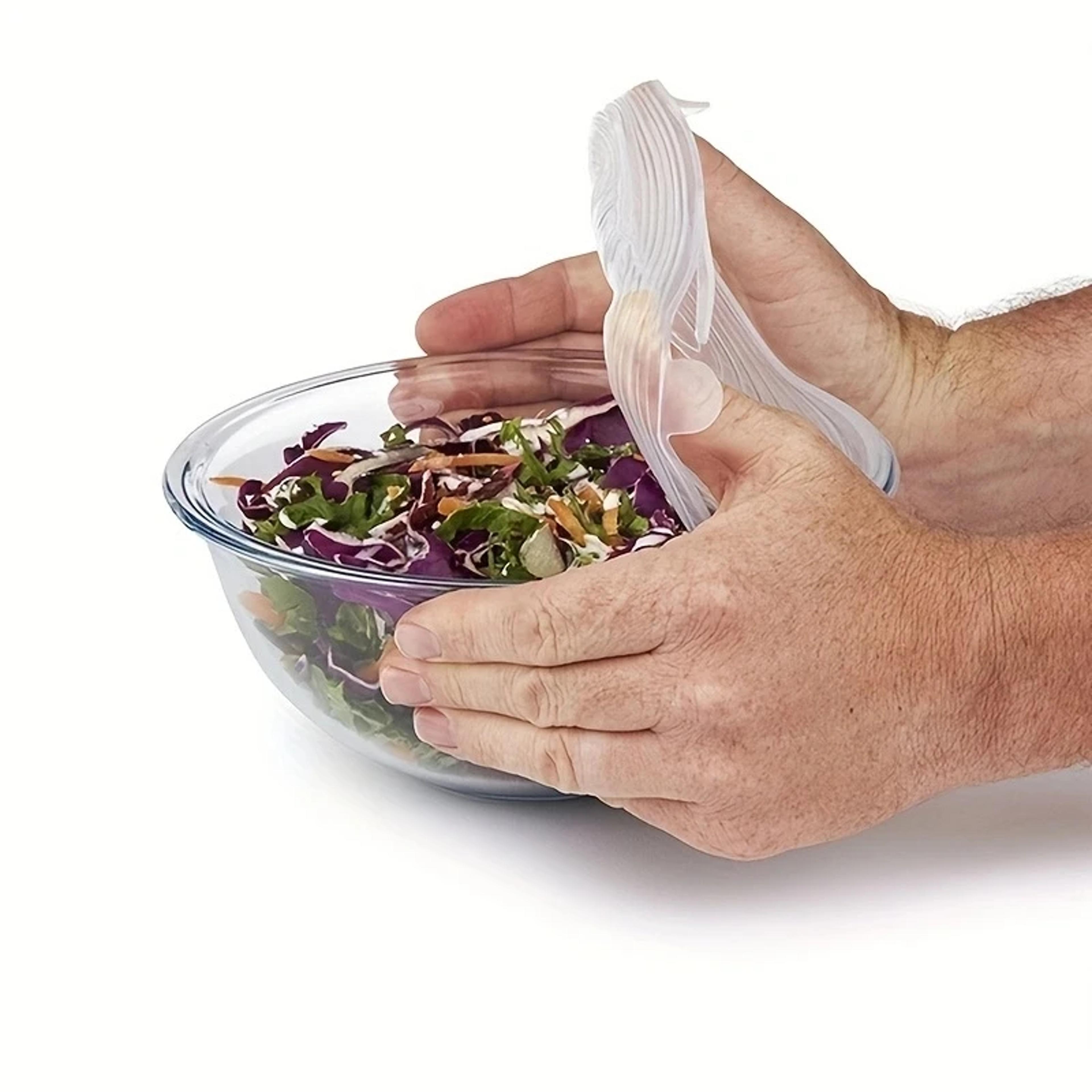 Silicone Stretch Lids Reusable Food Covers For Bowls Cans  Containers Airtight Kitchen Set 4