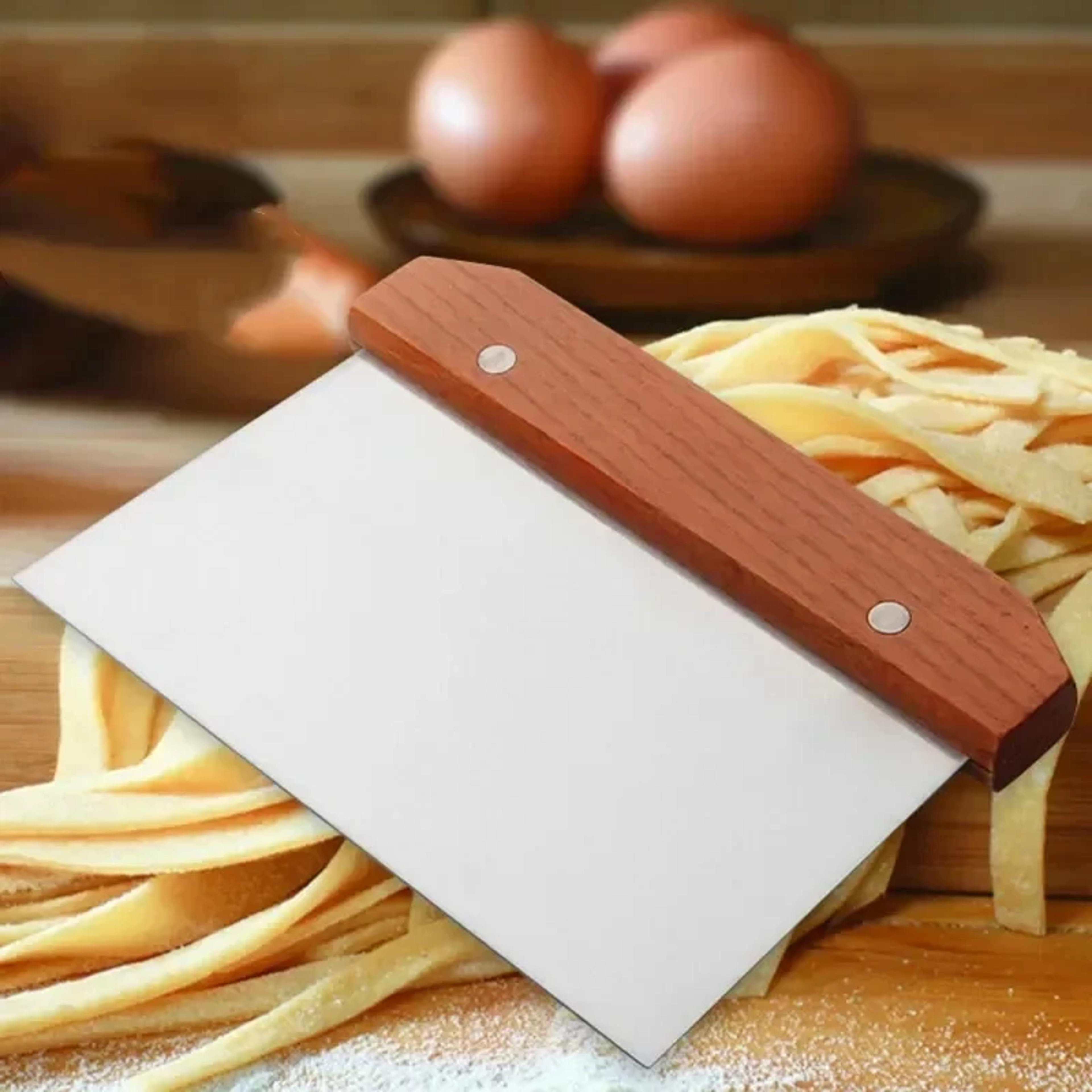 premium stainless steel dough scraper & bench scraper with measuring scale for baking & pastry