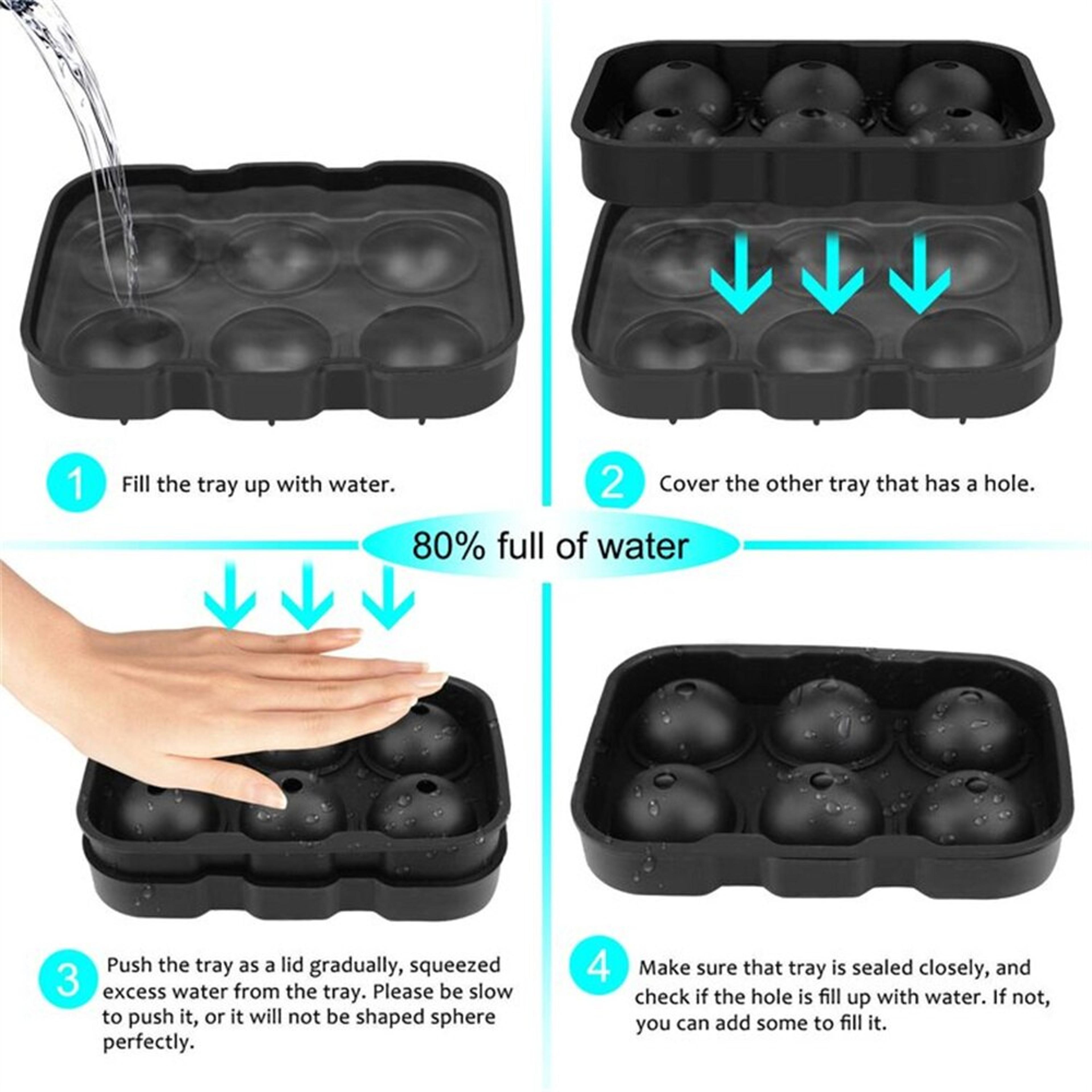 Premium Silicone Ice Cube Tray With Lid For Perfect Whiskey Ice Balls And Cocktails 2