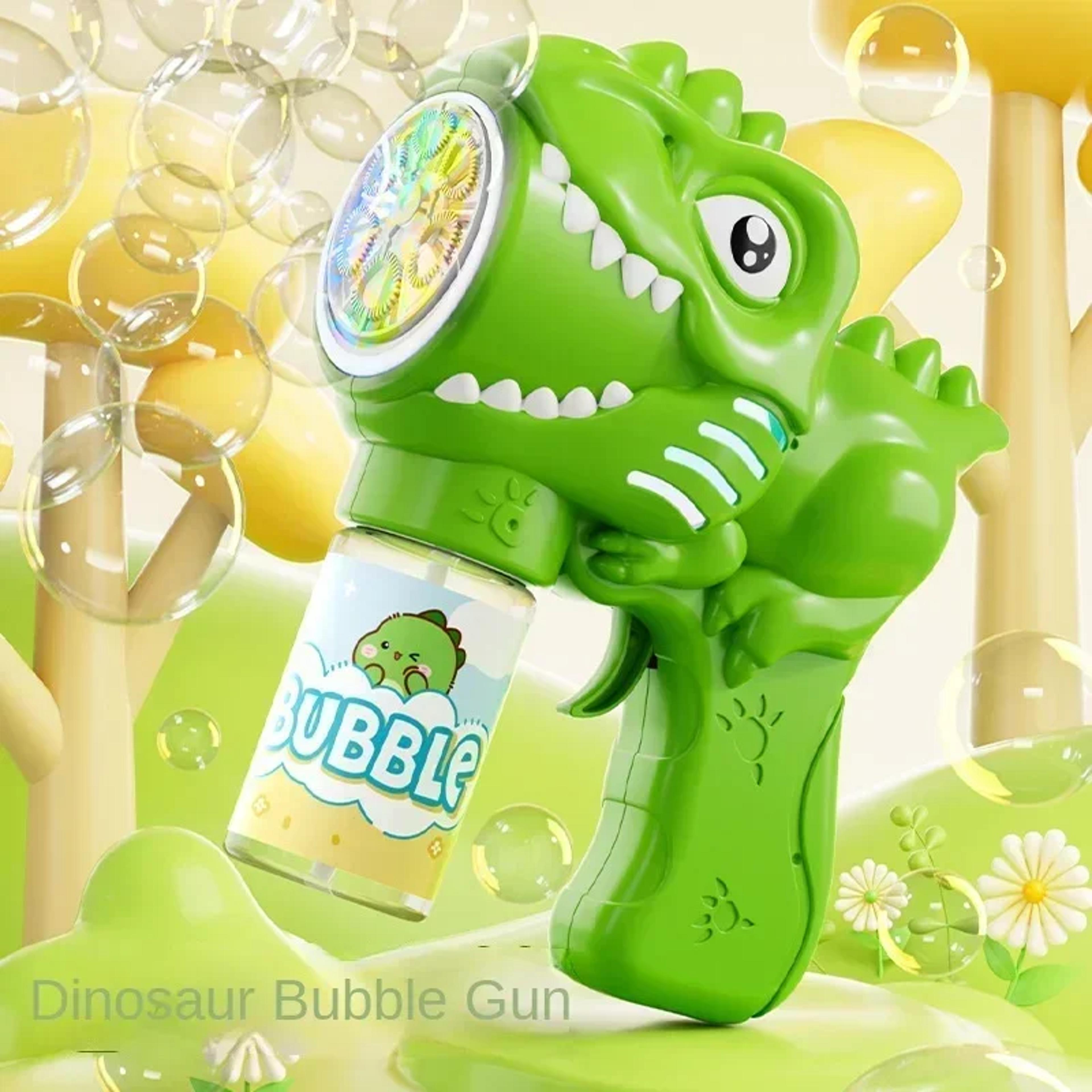 Dinosaur Bubble Machine With Lights Hole Bubble Gun For Kids Automatic Bubble Blower Toy 1