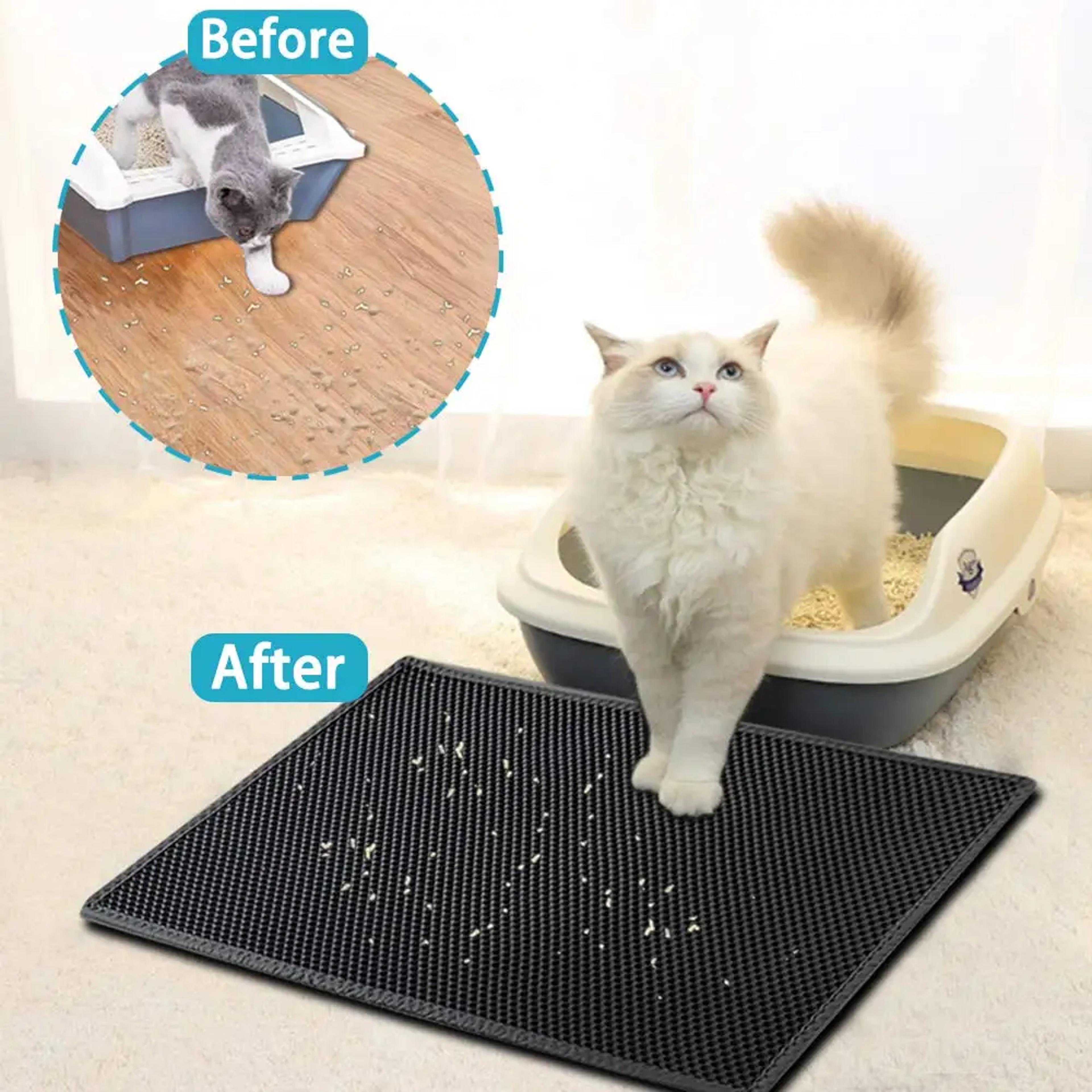 PawClean Cat Litter Mat Double Layer Waterproof Litter Trapping Mat For Clean Floors 1