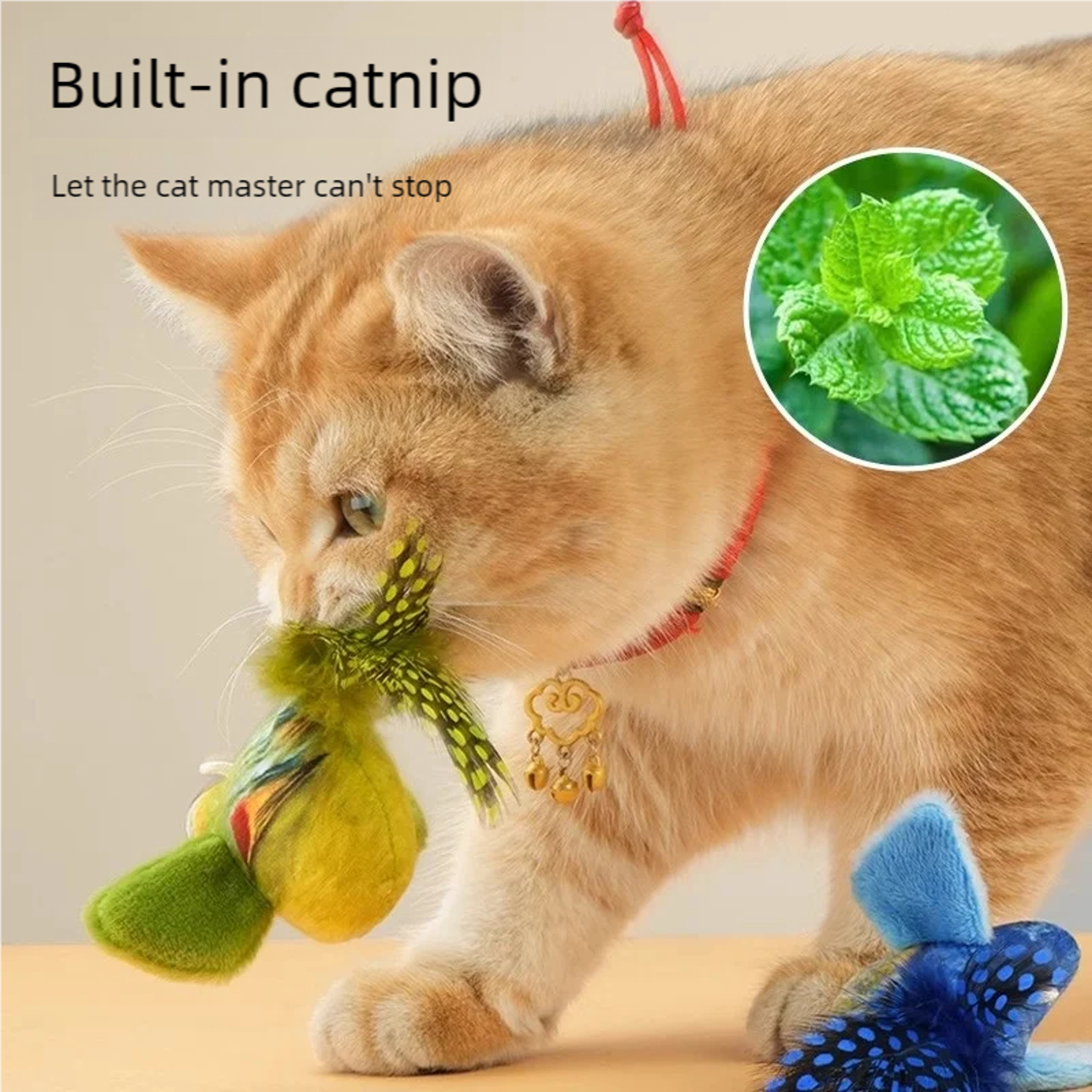 Realistic Interactive Cat Toy Chirping Bird Cat Toy Plush For Indoor Cats 2