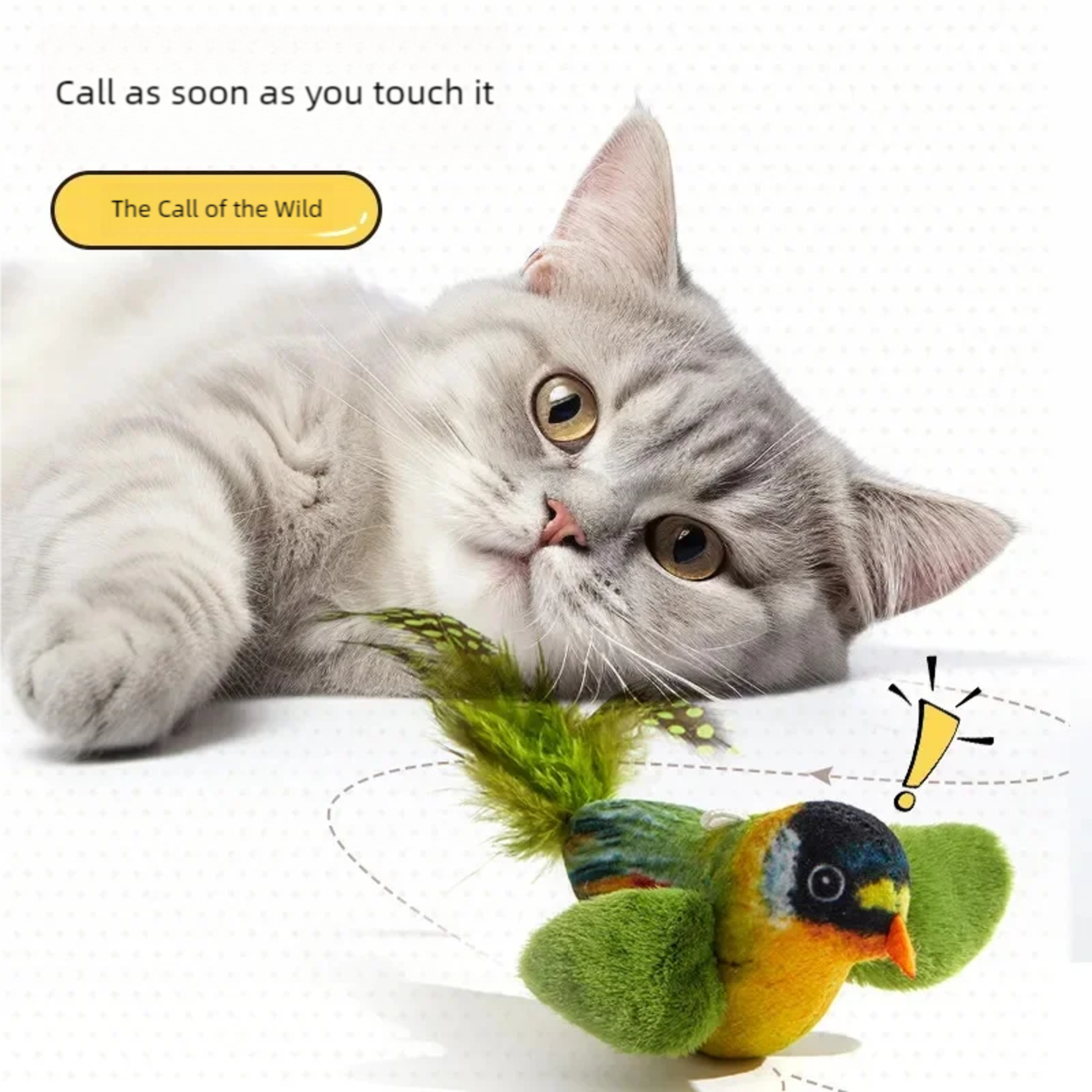 Realistic Interactive Cat Toy Chirping Bird Cat Toy Plush For Indoor Cats 3