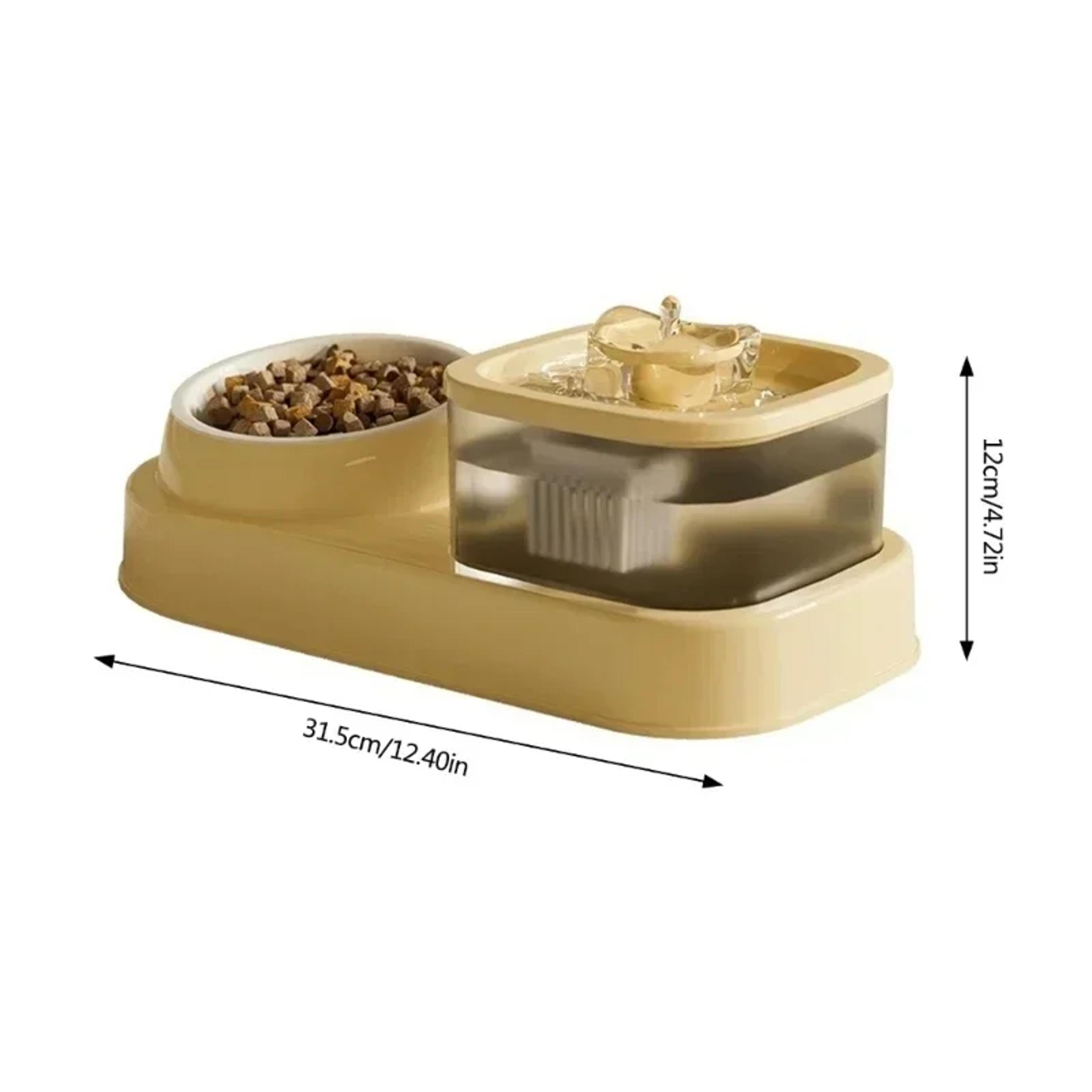 Cat Water Fountain Double Pet Bowl With Automatic Water Dispenser 2