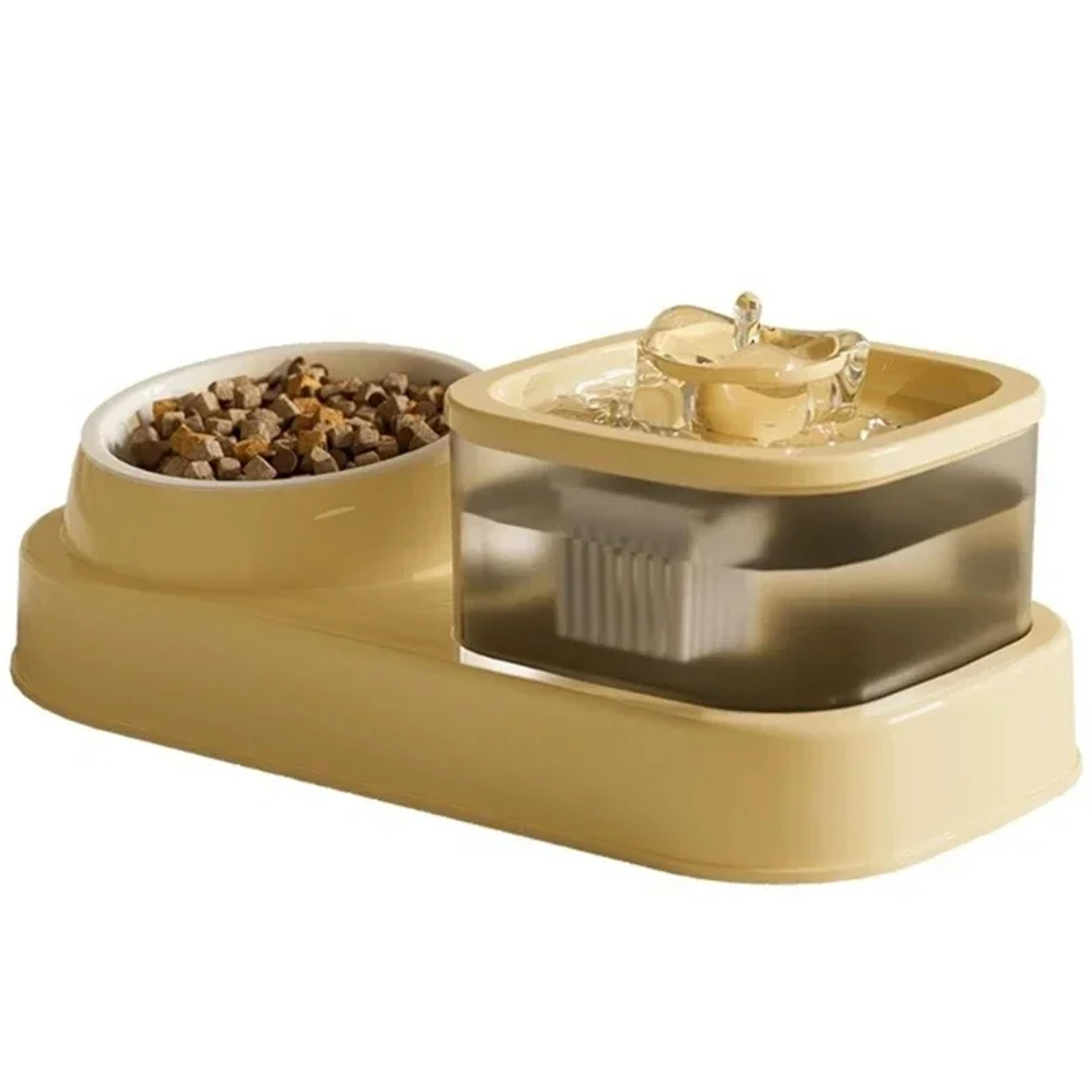 Cat Water Fountain Double Pet Bowl With Automatic Water Dispenser 4