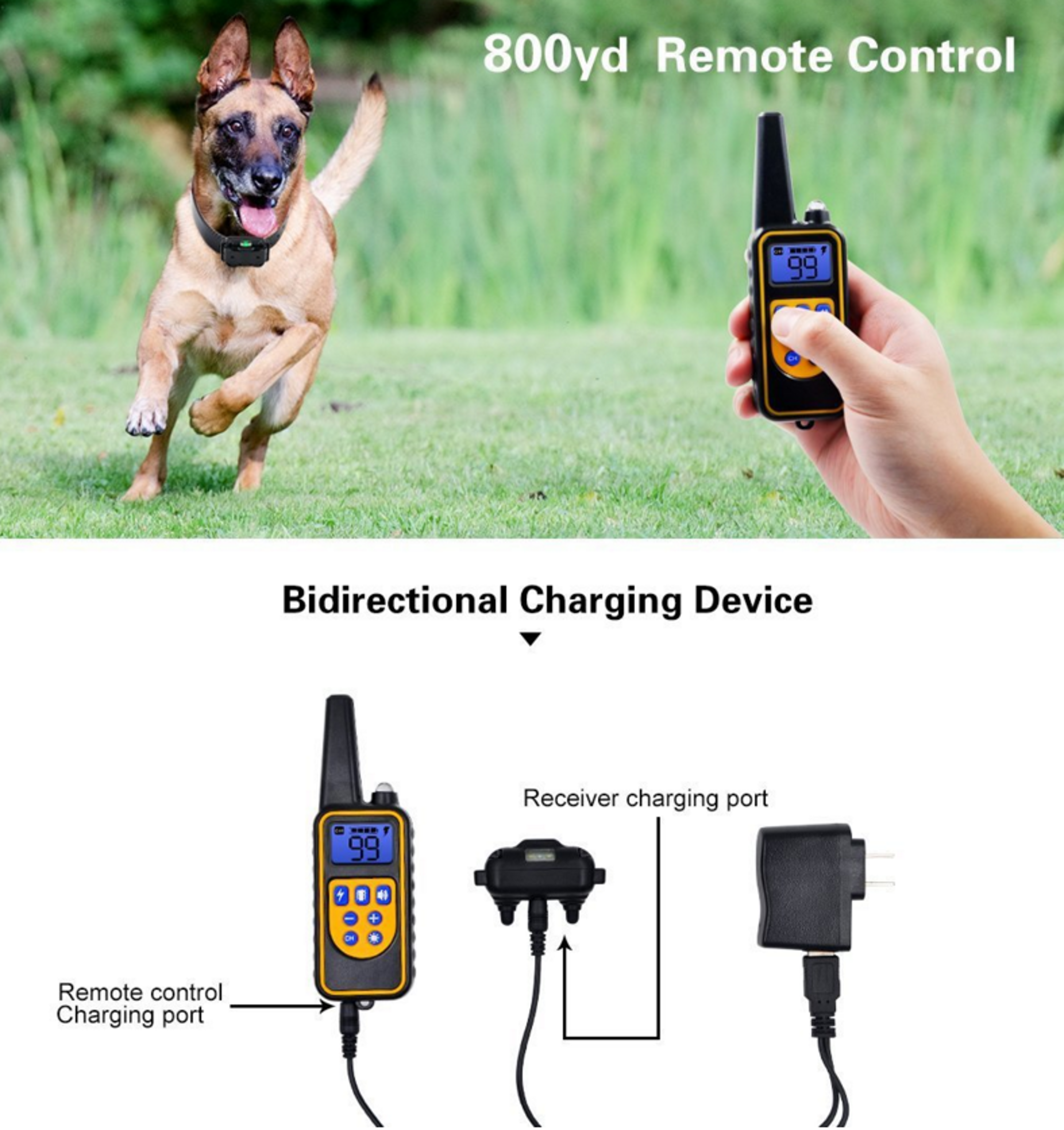 Remote Dog Training Collar With Waterproof Rechargeable Control For All Dog Sizes 1