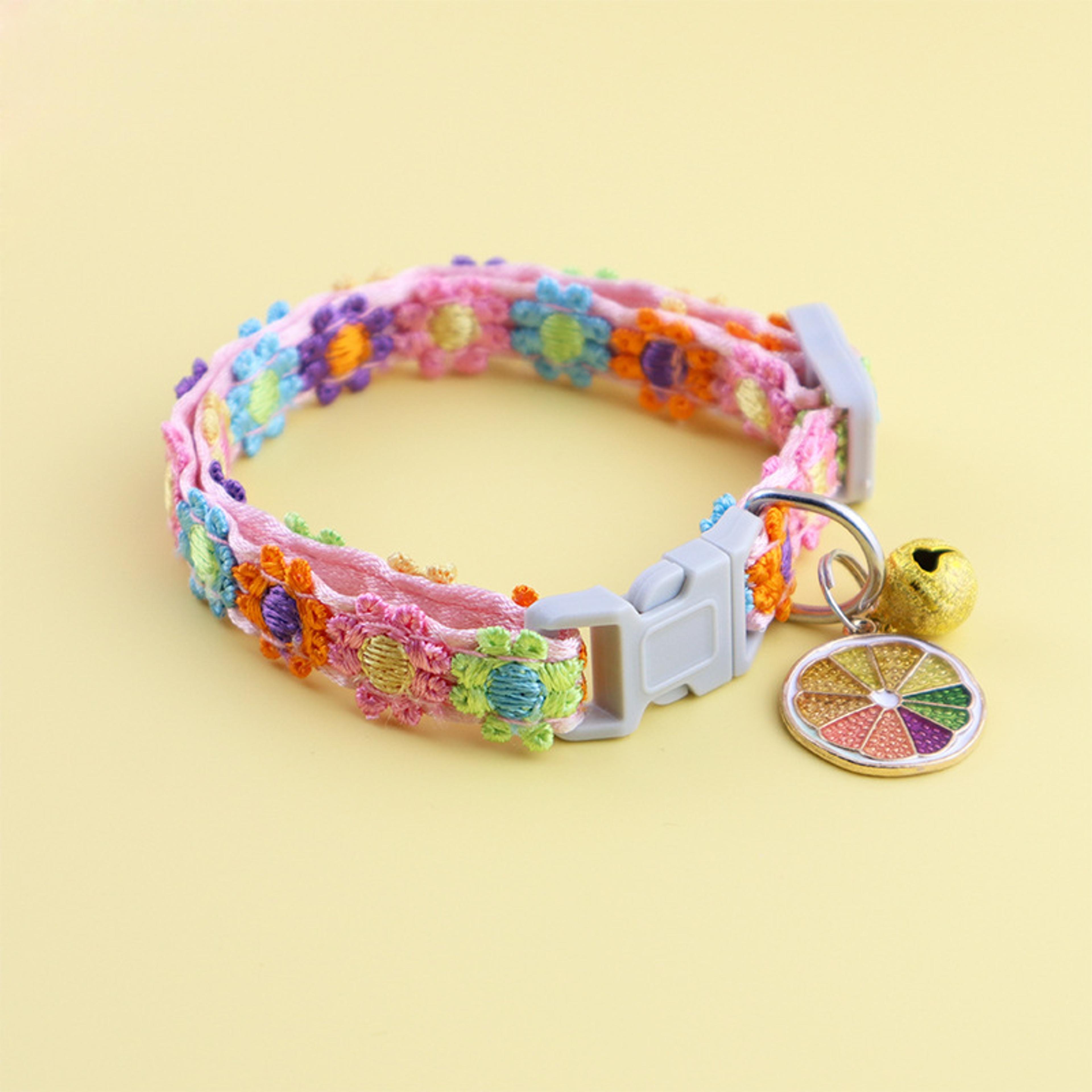 Sweet Blossom AirTag Cat Collar With Heart Charm  GPS Holder For Cats Kittens Puppies And Rabbits 8