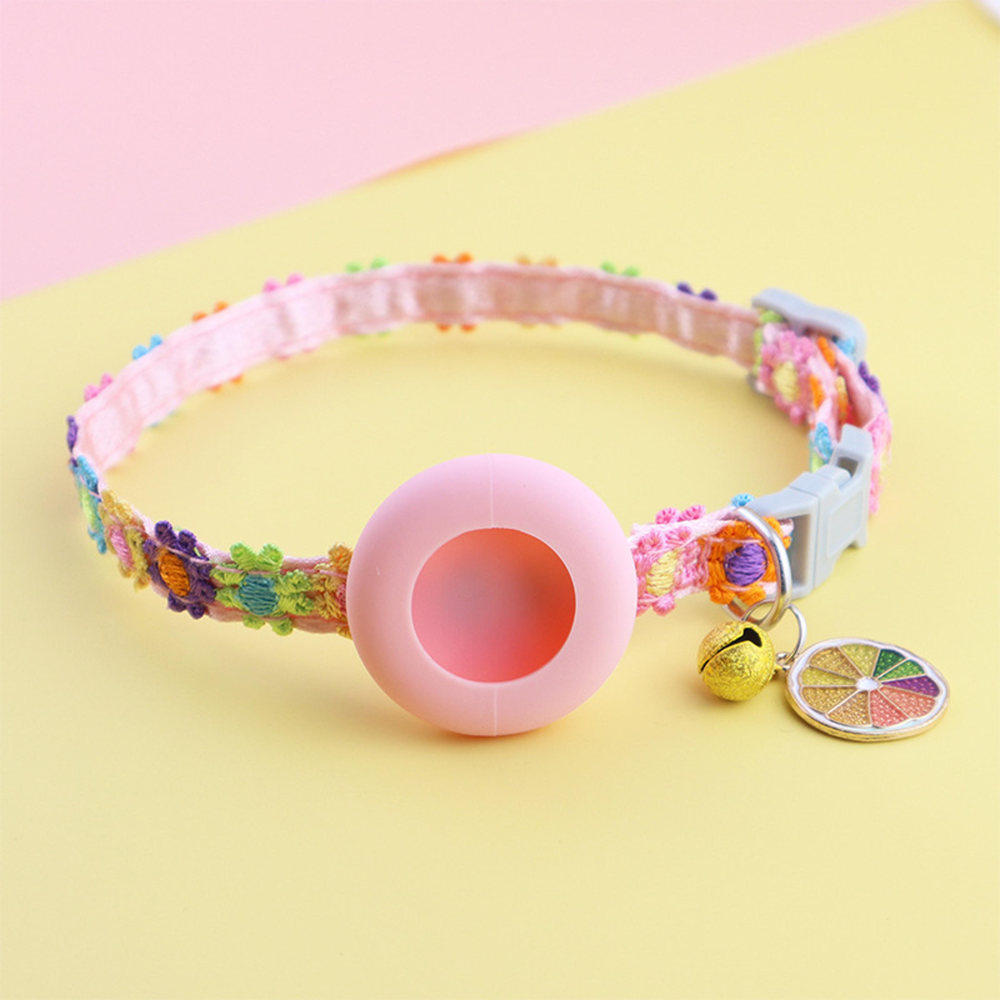 Sweet Blossom AirTag Cat Collar With Heart Charm  GPS Holder For Cats Kittens Puppies And Rabbits 6
