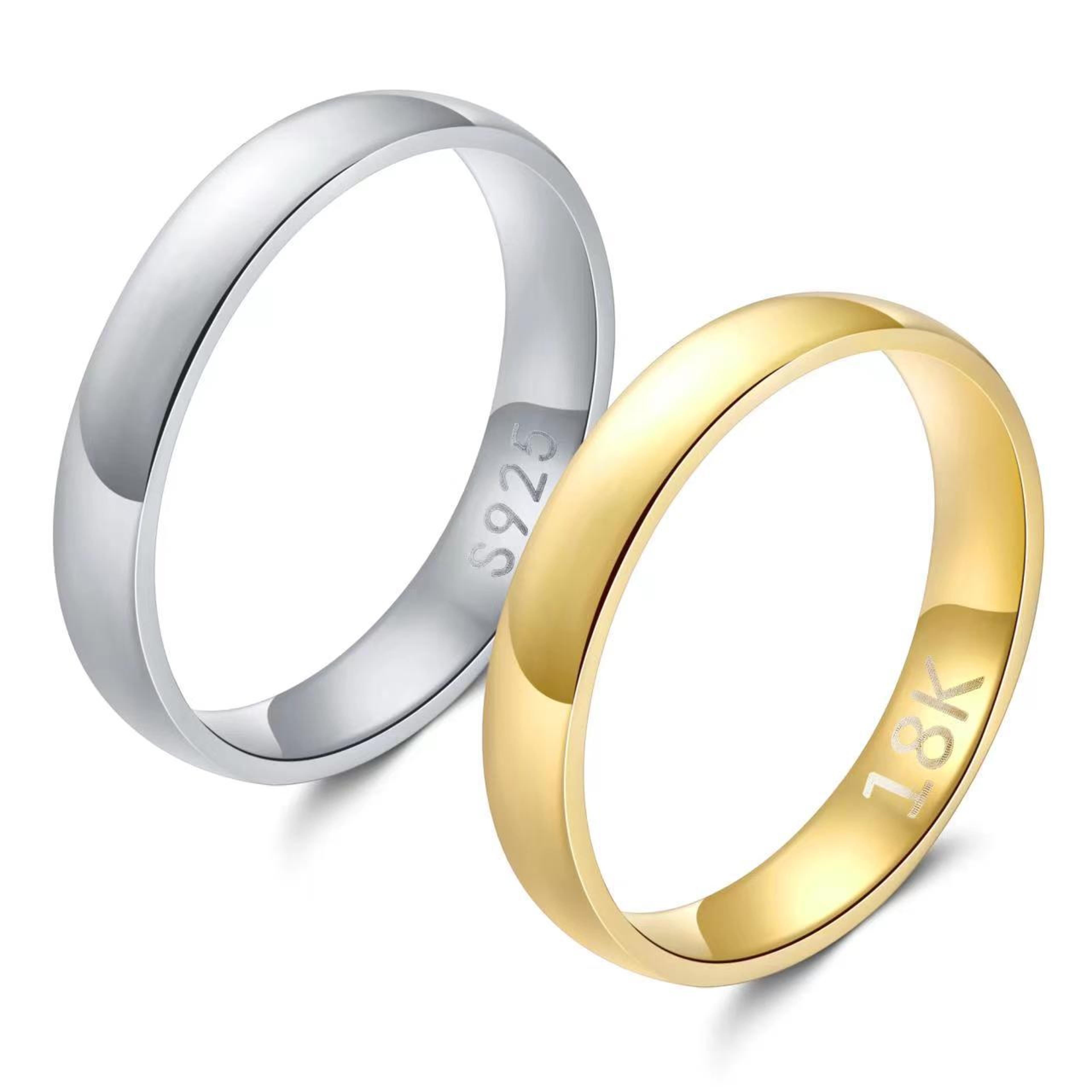 Gold Plated Ring For Women  Couples Simple Engagement Wedding Band 1